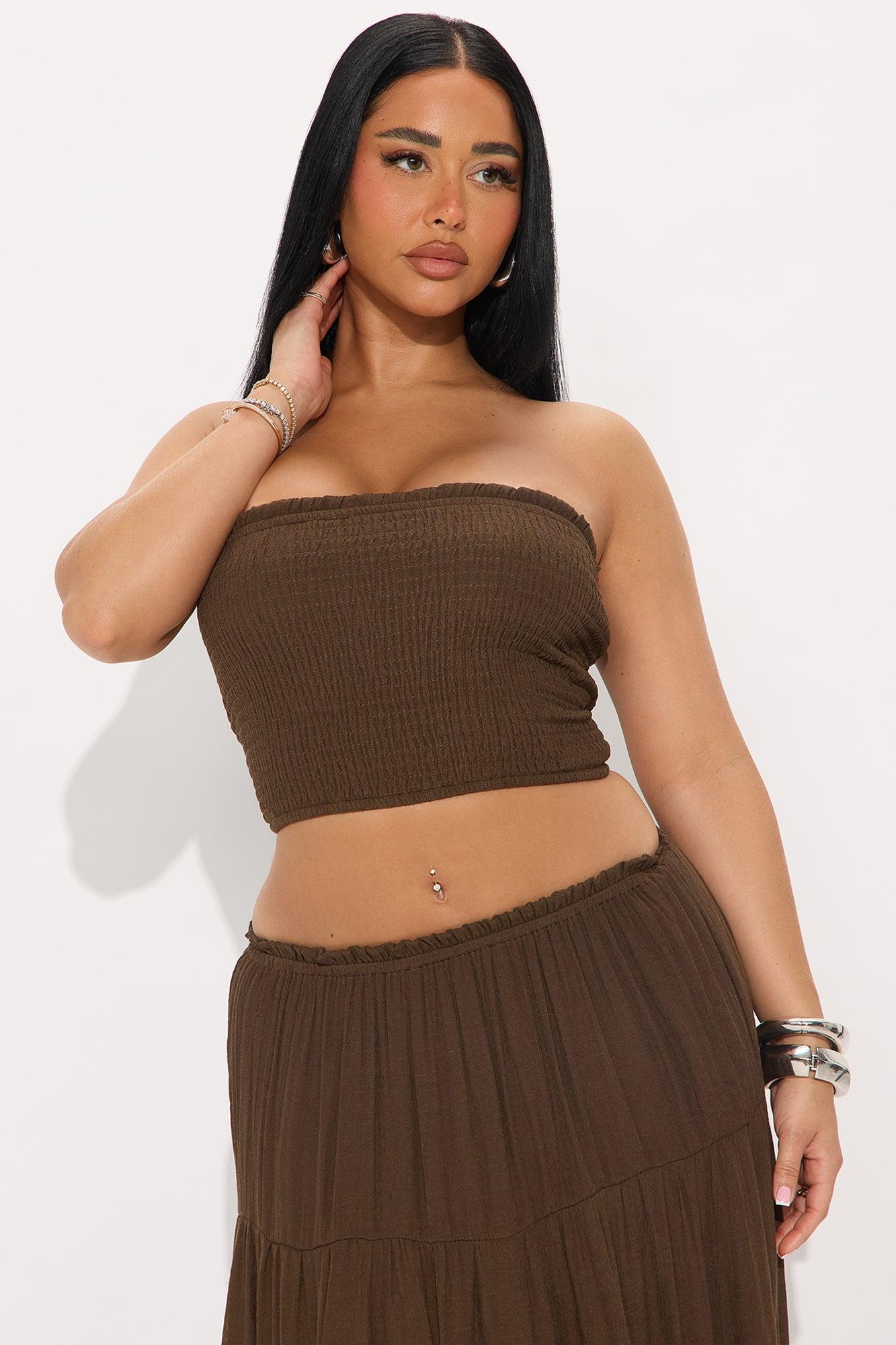 Lost In Paradise Skirt Set - Chocolate Product Image