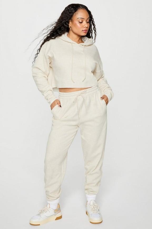 Cozy Fleece Everyday Cropped Hoodie Product Image