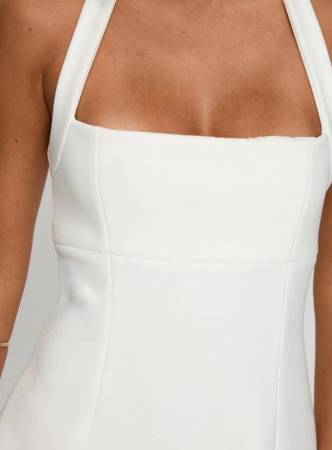 Alyn Halter Mini Dress White Product Image