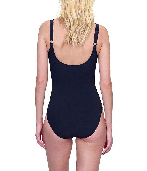 Gottex Enchanted Sun Floral Print Square Neck Tummy Control Tank One Piece Swimsuit Product Image