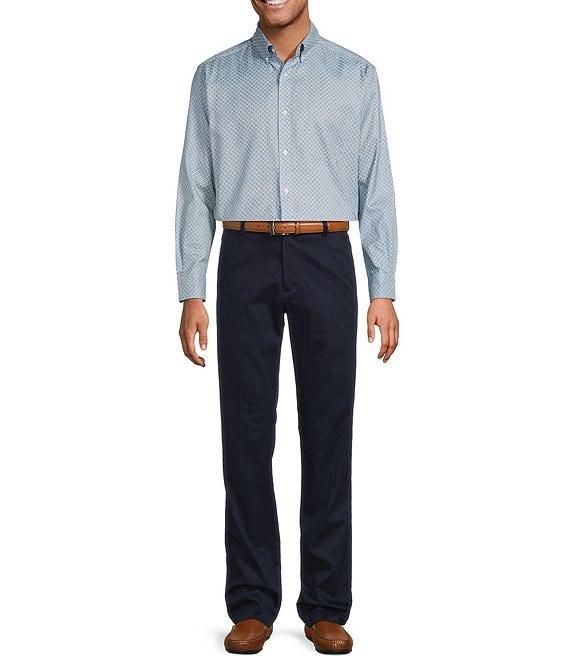 Roundtree & Yorke Big & Tall Long Sleeve Floral Print Oxford Sport Shirt Product Image