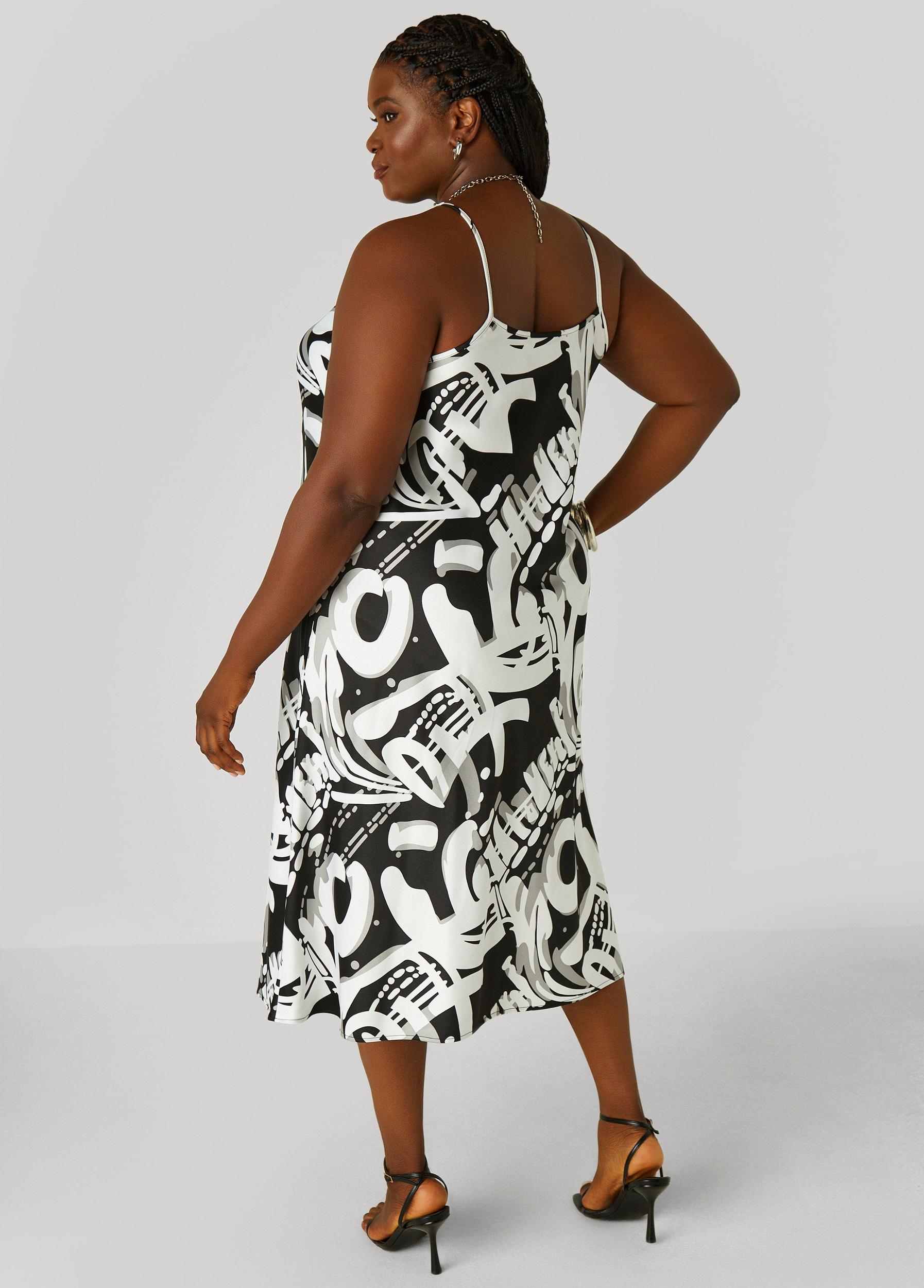 Graffiti Print Slip Dress Product Image