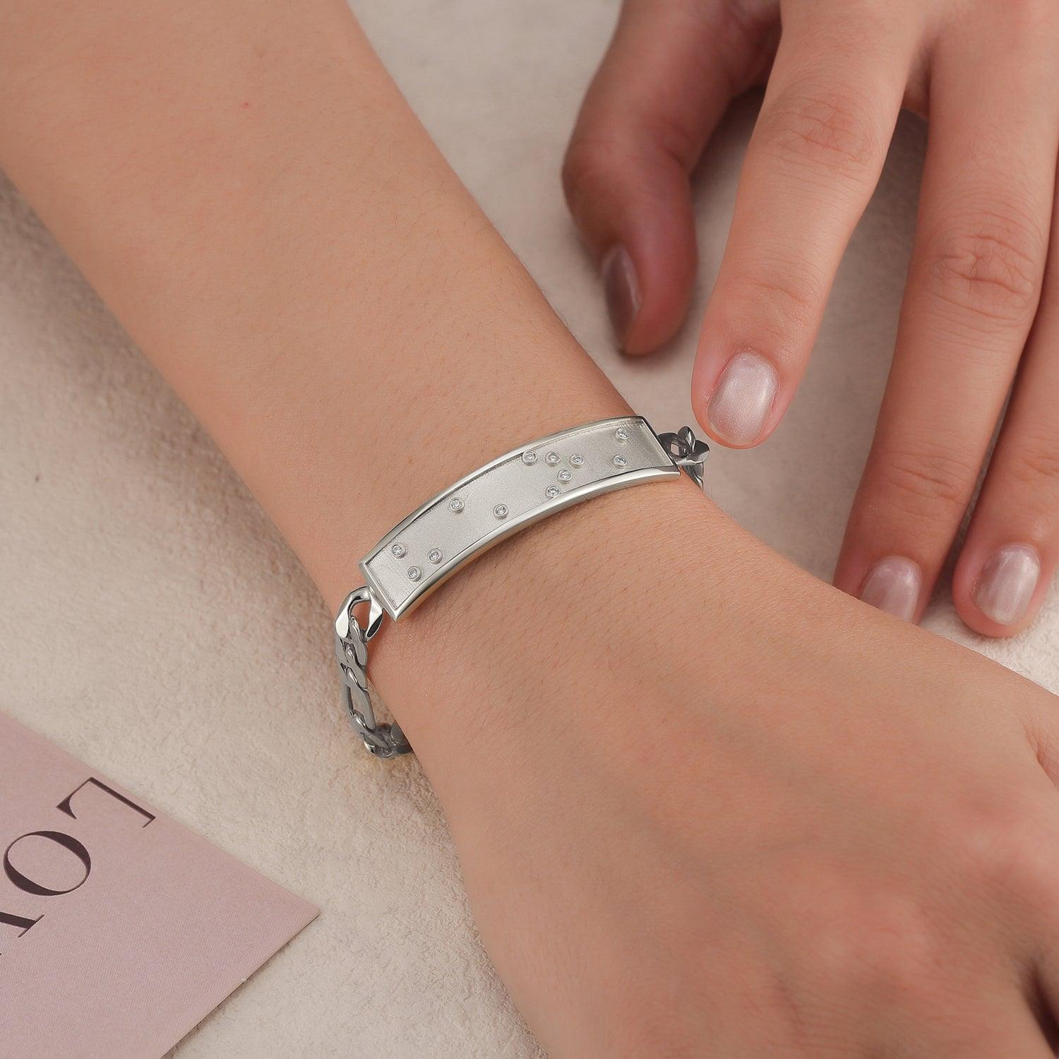 Touchstone I Love You ID Link Bracelet in Silver Product Image