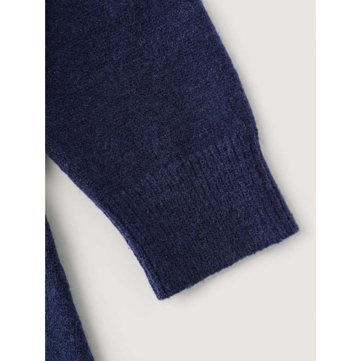 Plus Size Crew Neck Solid Midi Sweater Dress Indigo Women Leisure Bodycon Long Sleeve Casual Sweater Dresses BloomChic 30/6X Product Image