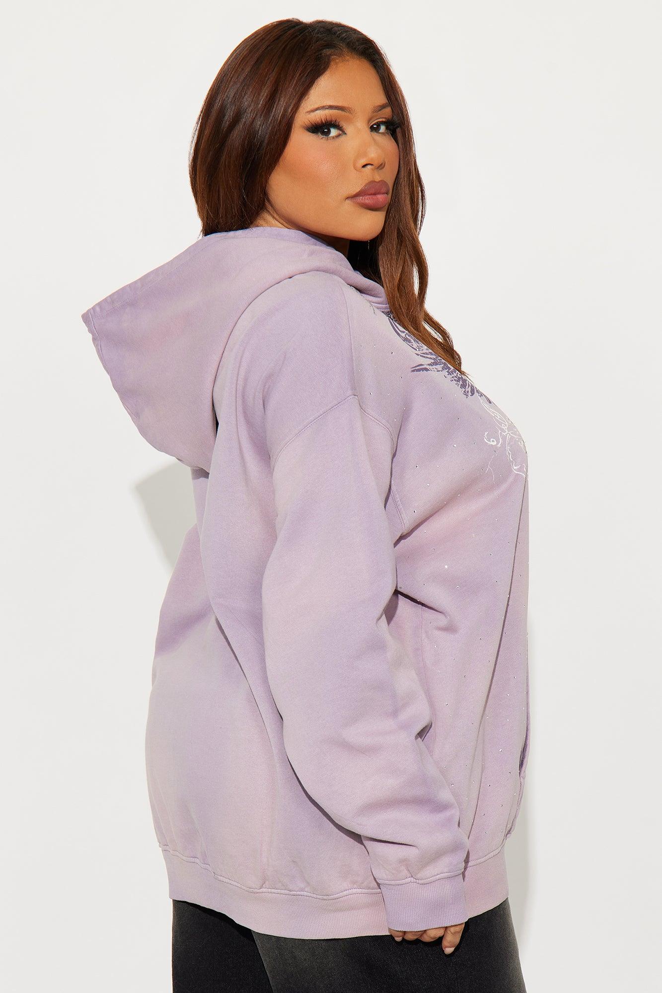 Skull Redemption Washed Fleece Hoodie - Purple Female Product Image