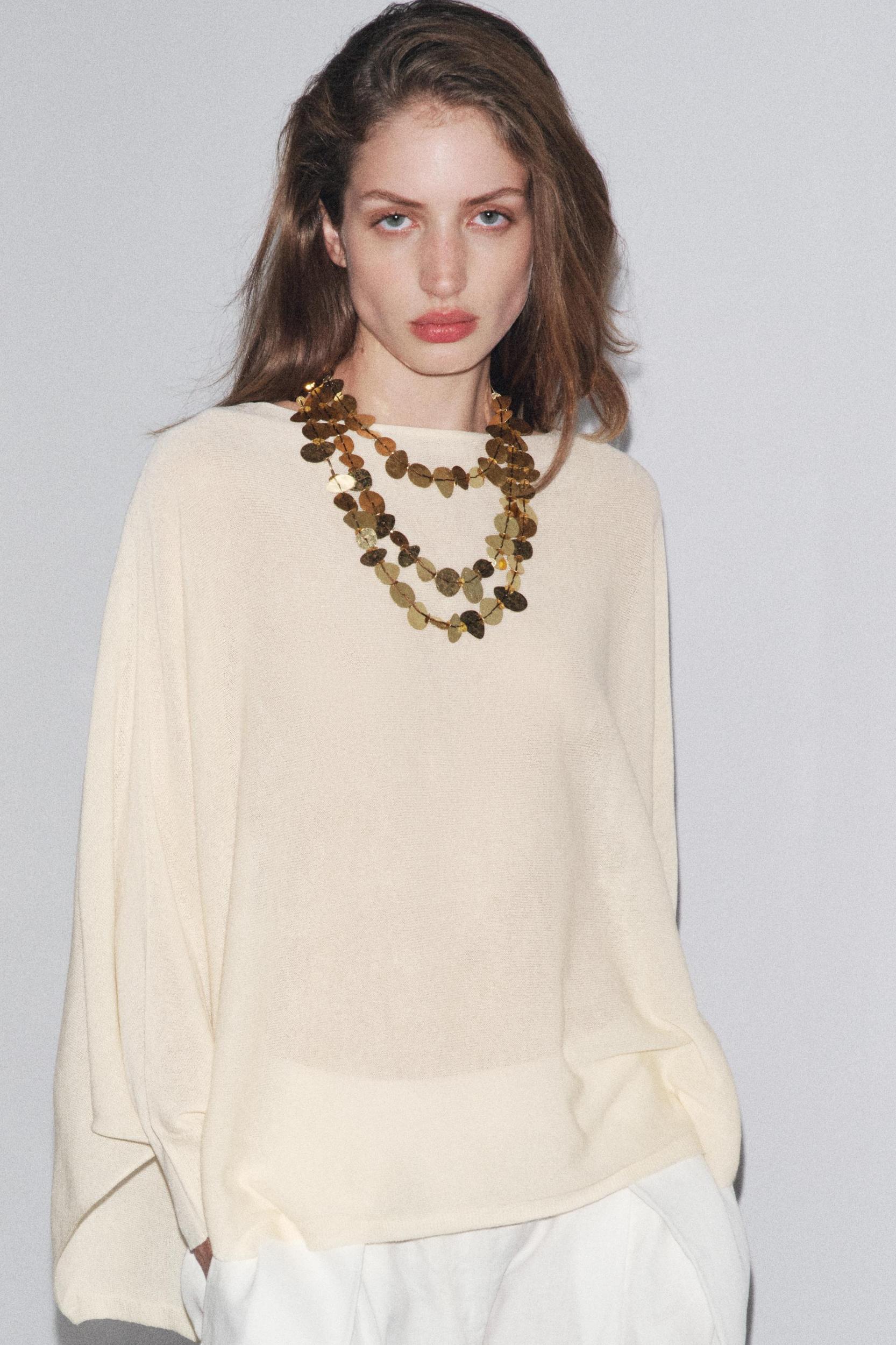 METAL PLATE WATERFALL NECKLACE Product Image