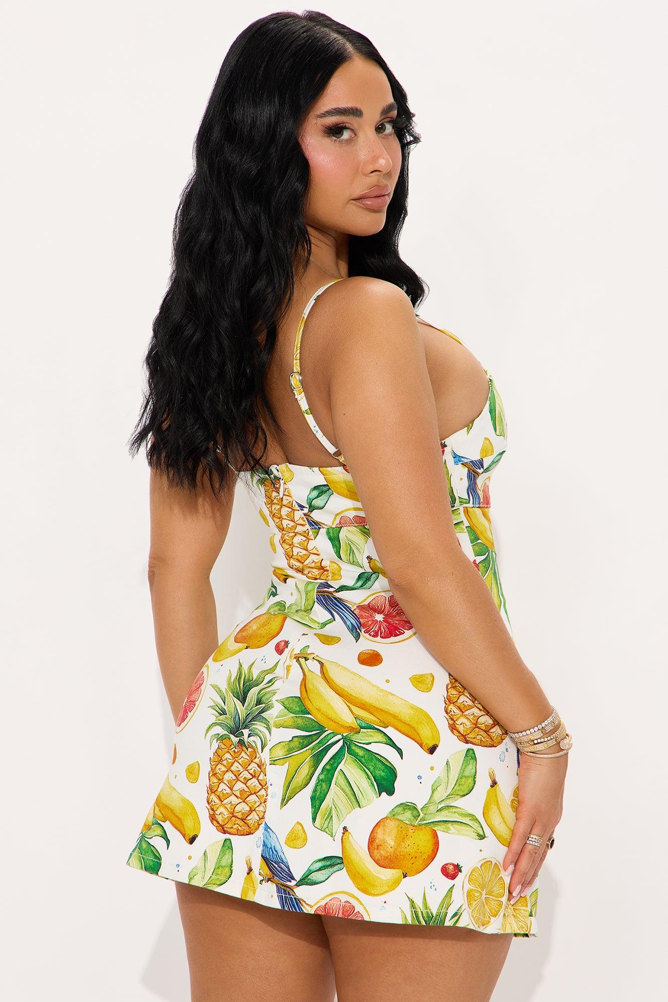 Tropicana Stretch Twill Mini Dress - Multi Color Product Image