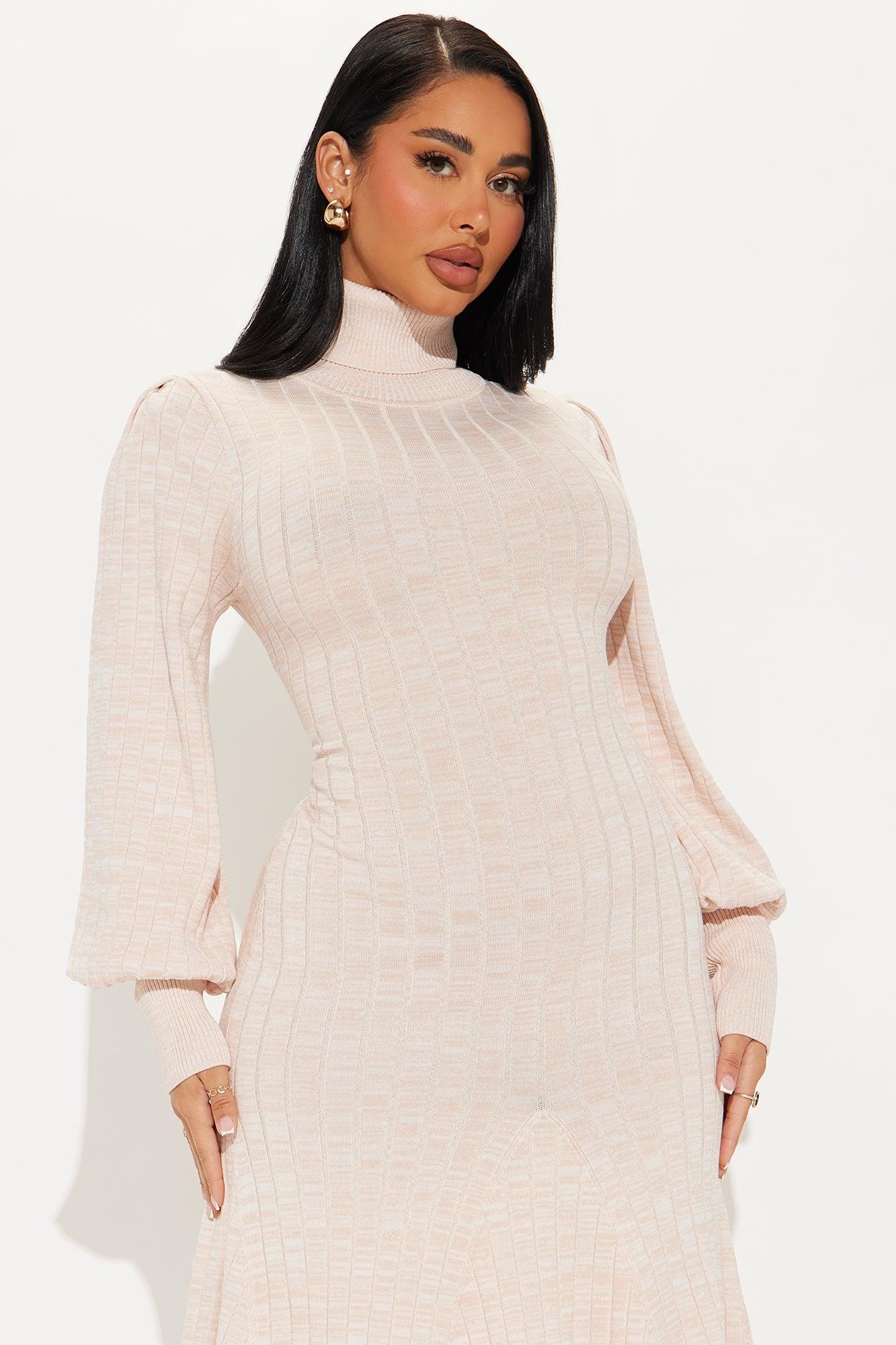 Aquarius Mermaid Sweater Midi Dress - Oatmeal Female Product Image
