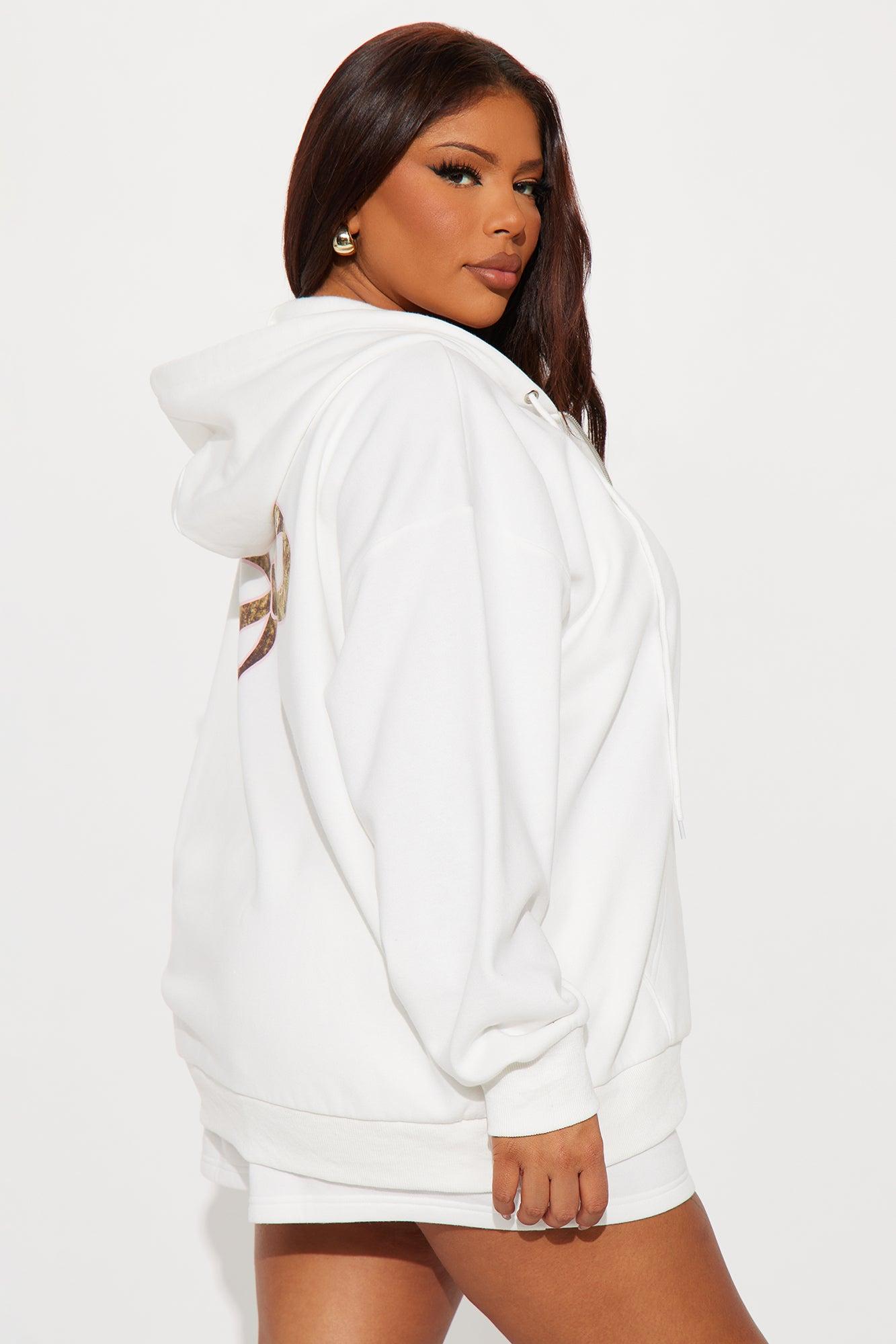 Wellness Club Bow Zip Hoodie - Ivory Female Product Image