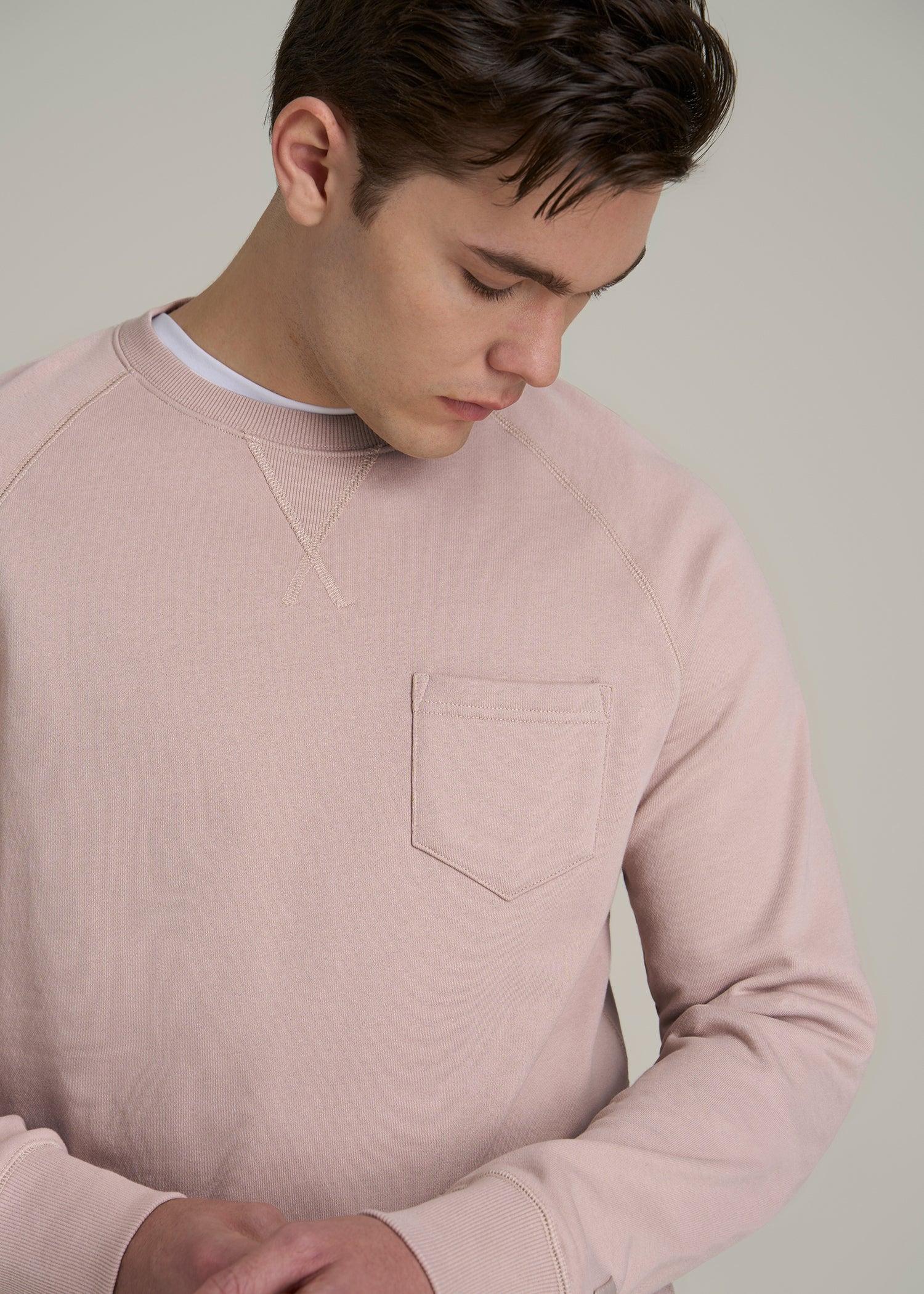 Wearever 2.0 French Terry Crewneck Sweatshirt for Tall Men in Desert Rose Male Product Image