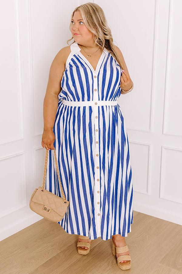Sail Away Stripe Midi Dress Curves Product Image