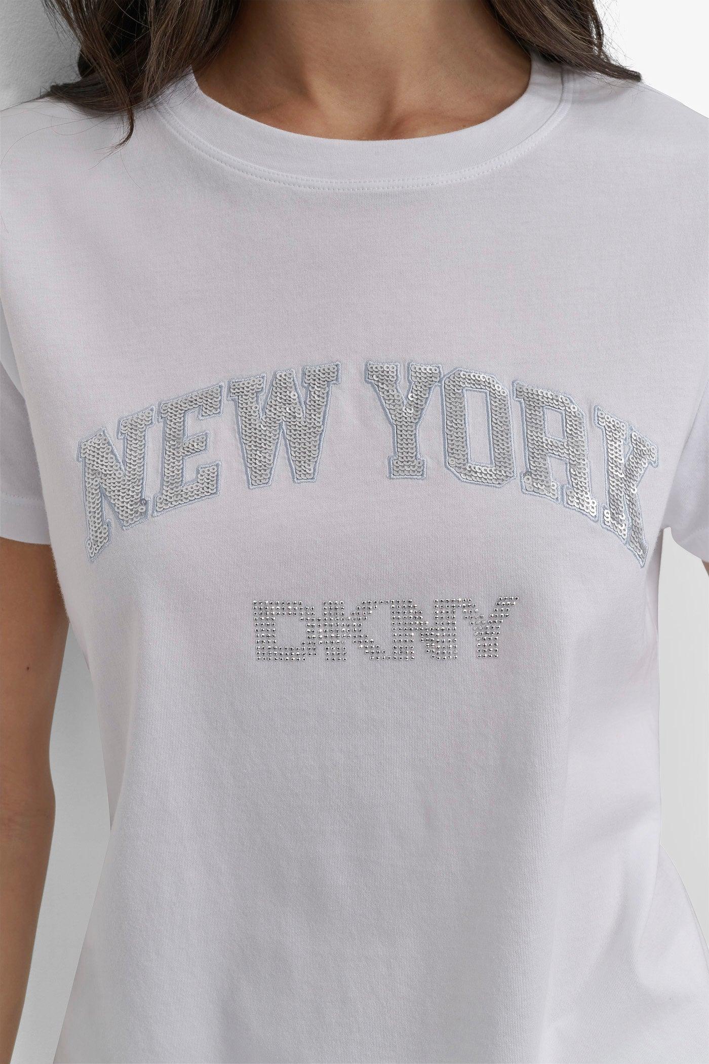 DKNY RHINESTONE STUD LOGO TEE Product Image