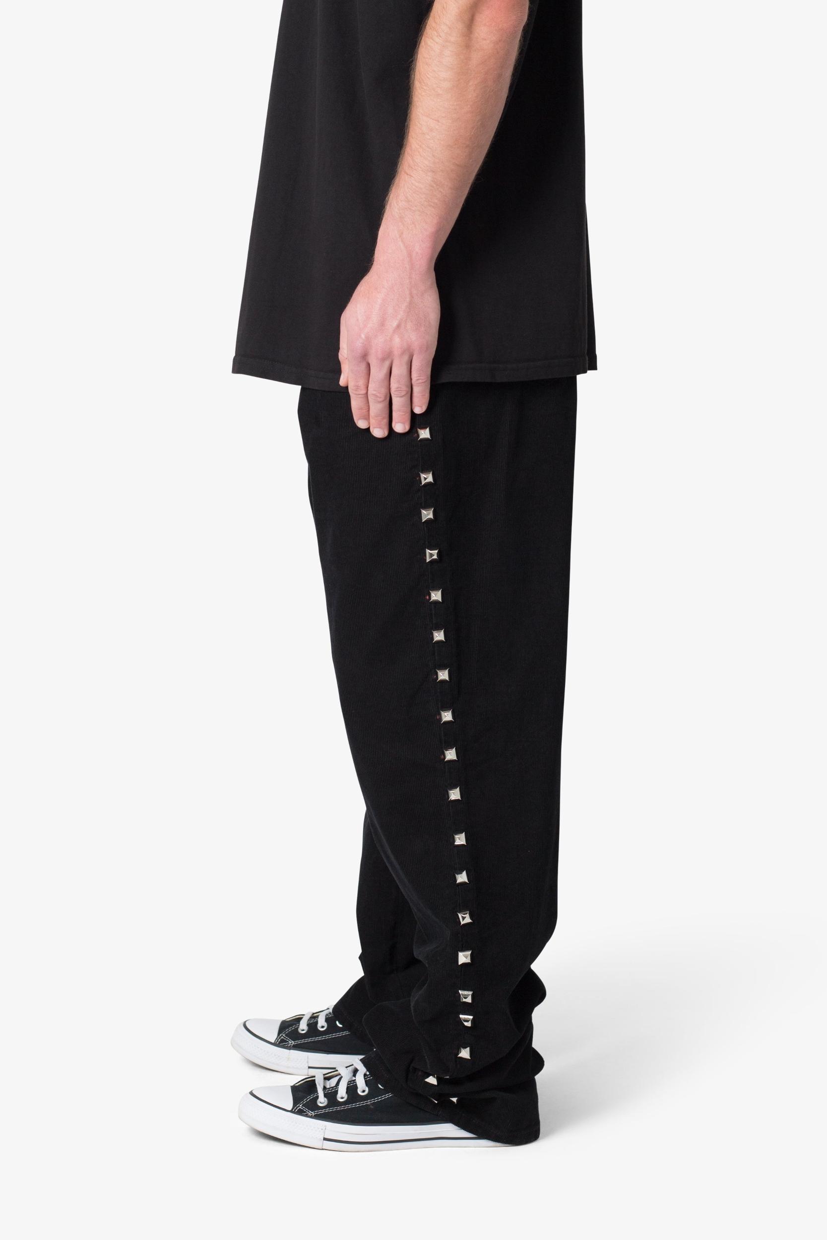 Ultra Baggy Studded Corduroy Pants - Black Product Image