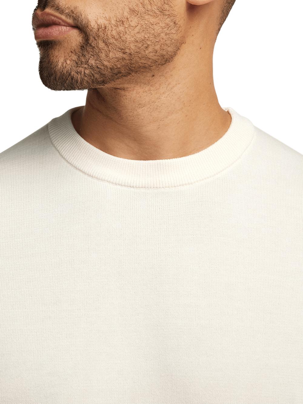 Supima Cotton Crew Neck Sweater - Off White Product Image