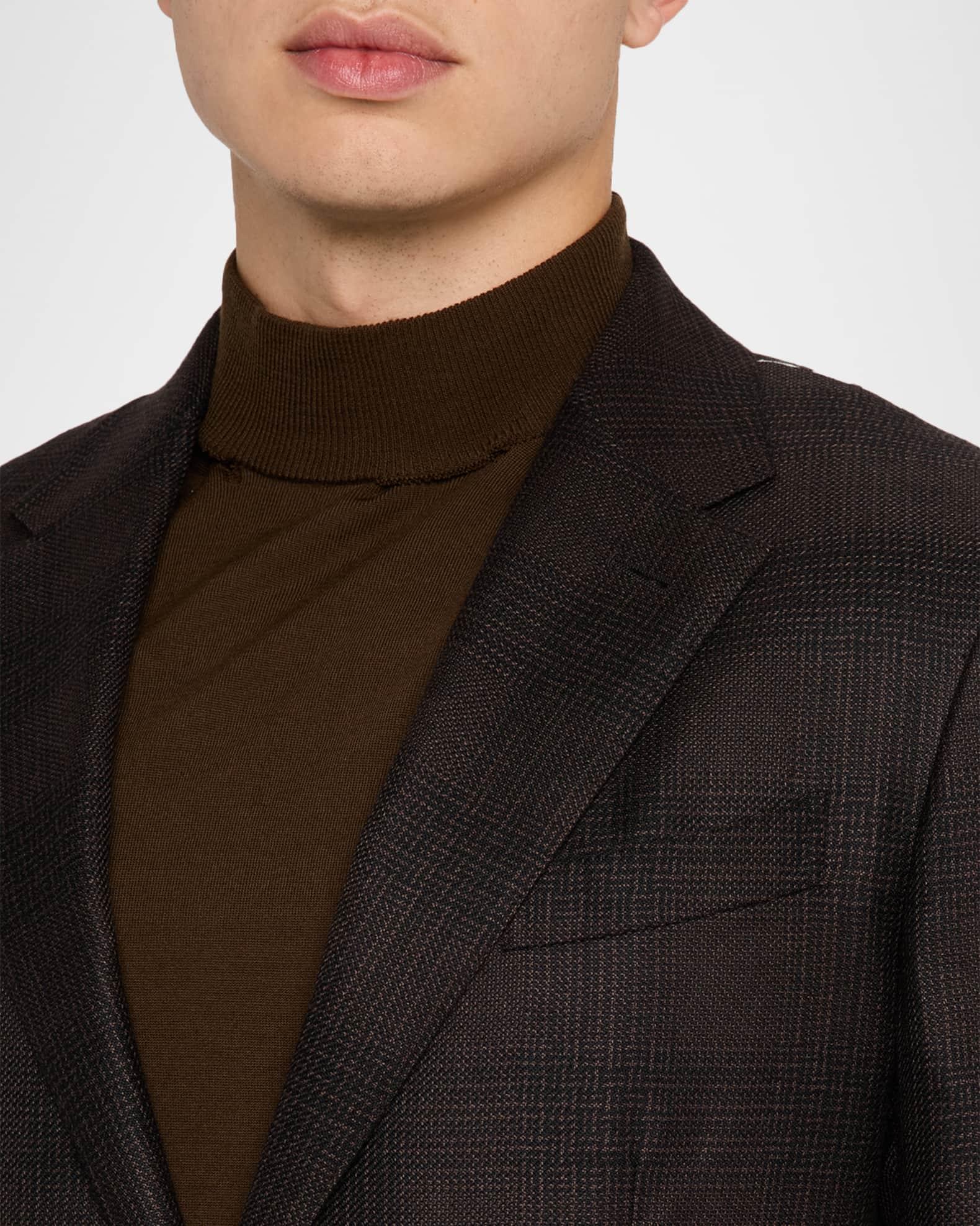 Men's Cashmere and Silk Tonal Plaid Sport Coat Product Image