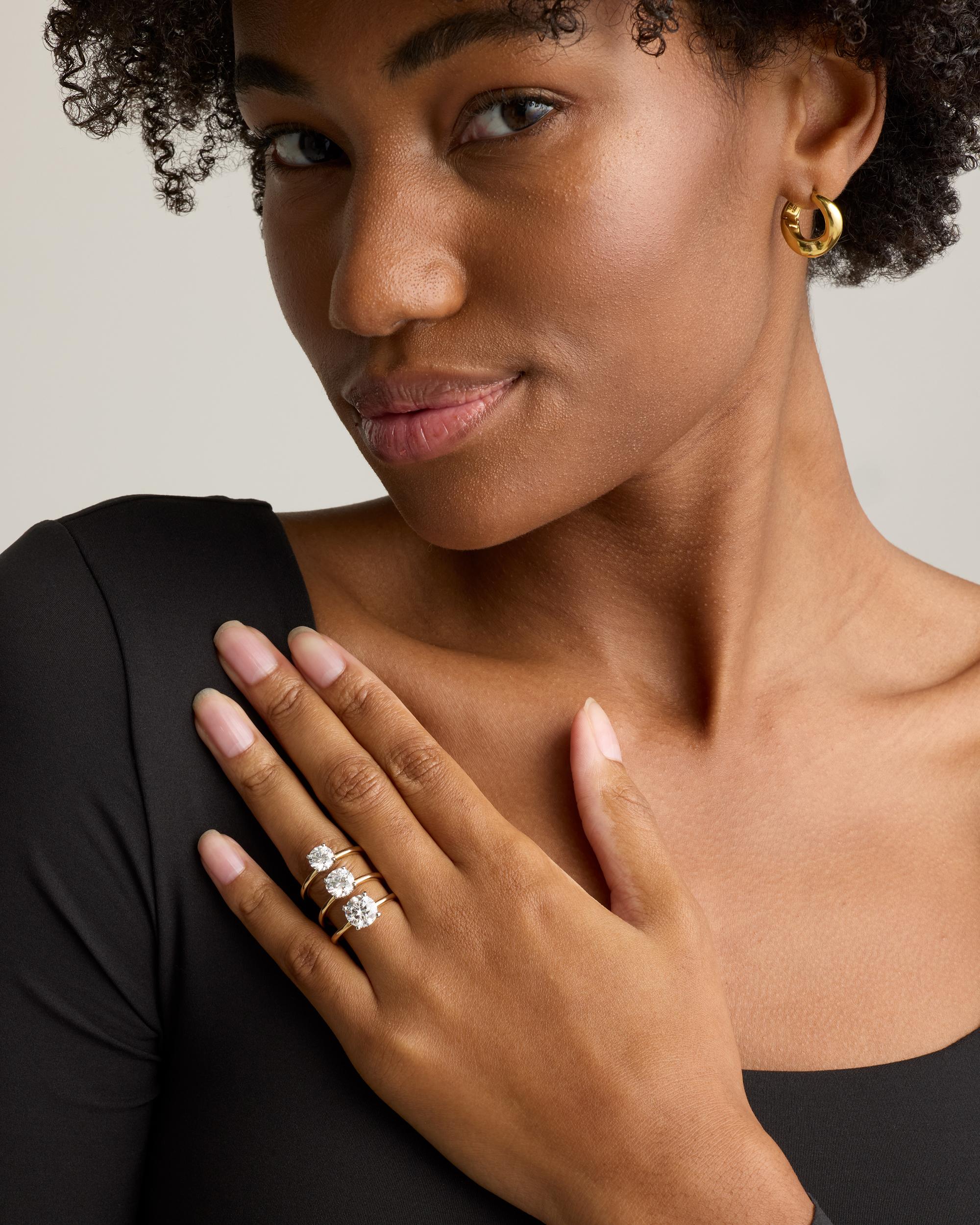 Quince | Women's Lab Grown Diamond Round Petite Hidden Halo Engagement Ring Product Image