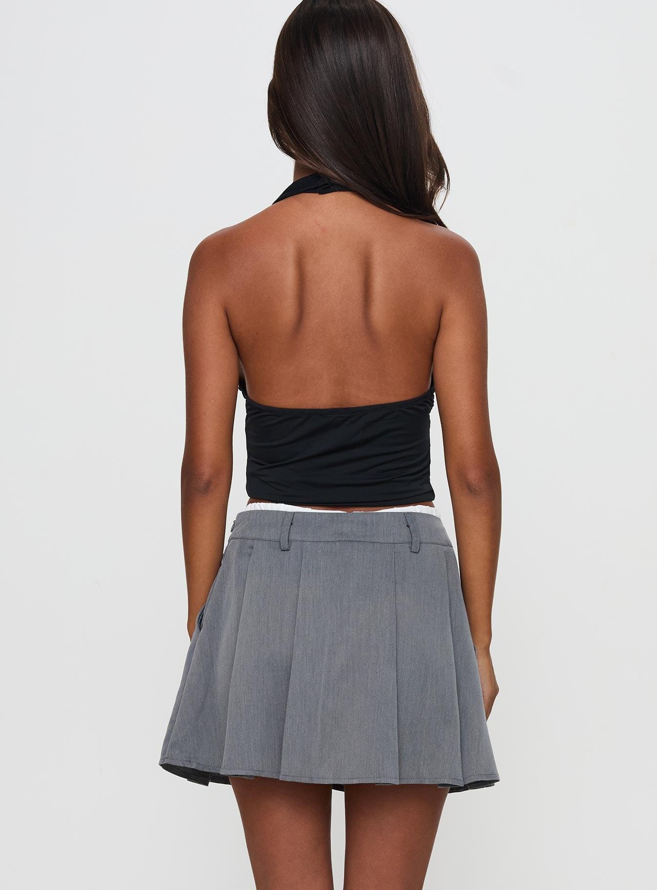Simulations Pleated Mini Skirt Grey Product Image