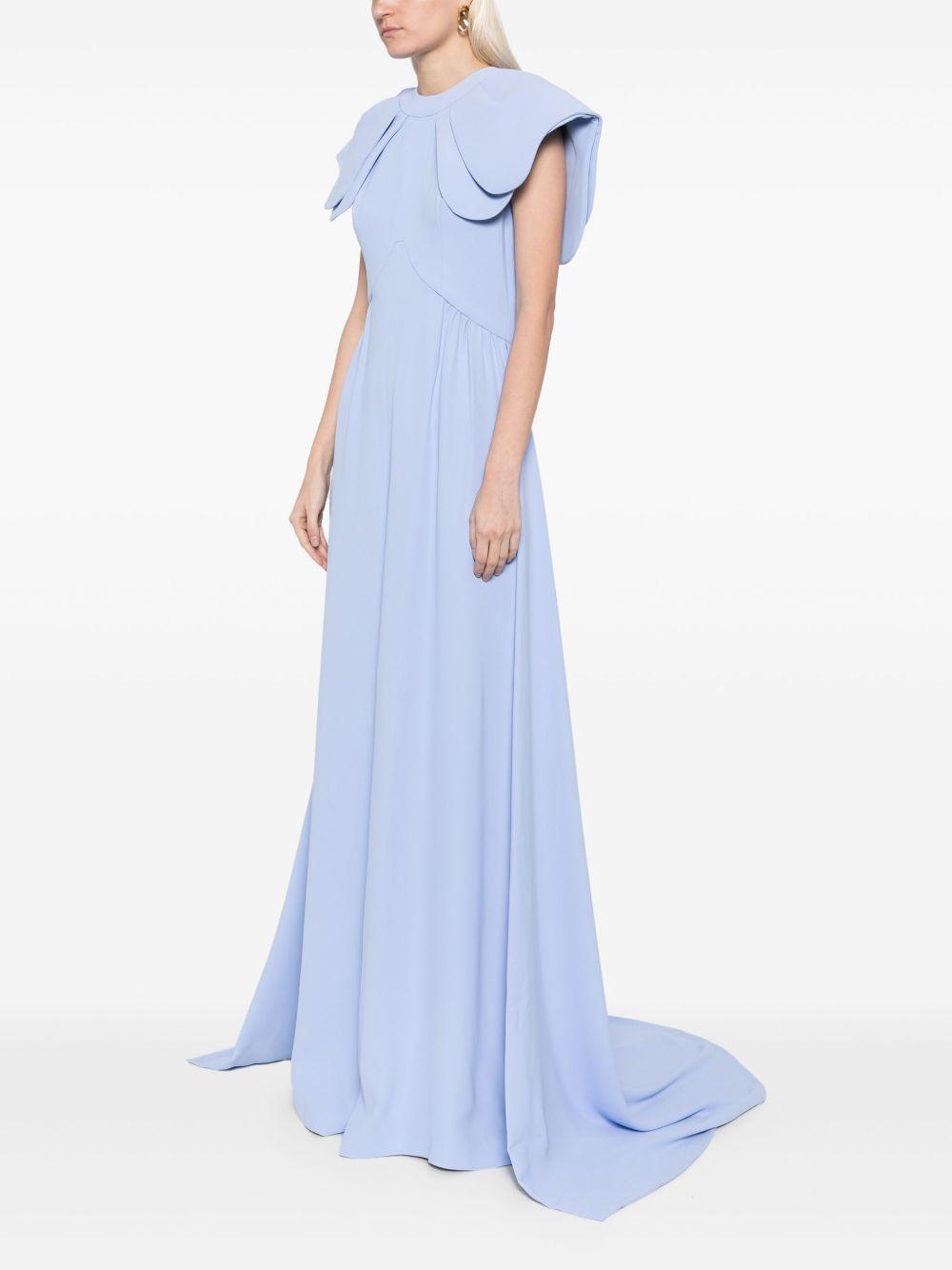 crepe jumpsuit with back overskirt Product Image