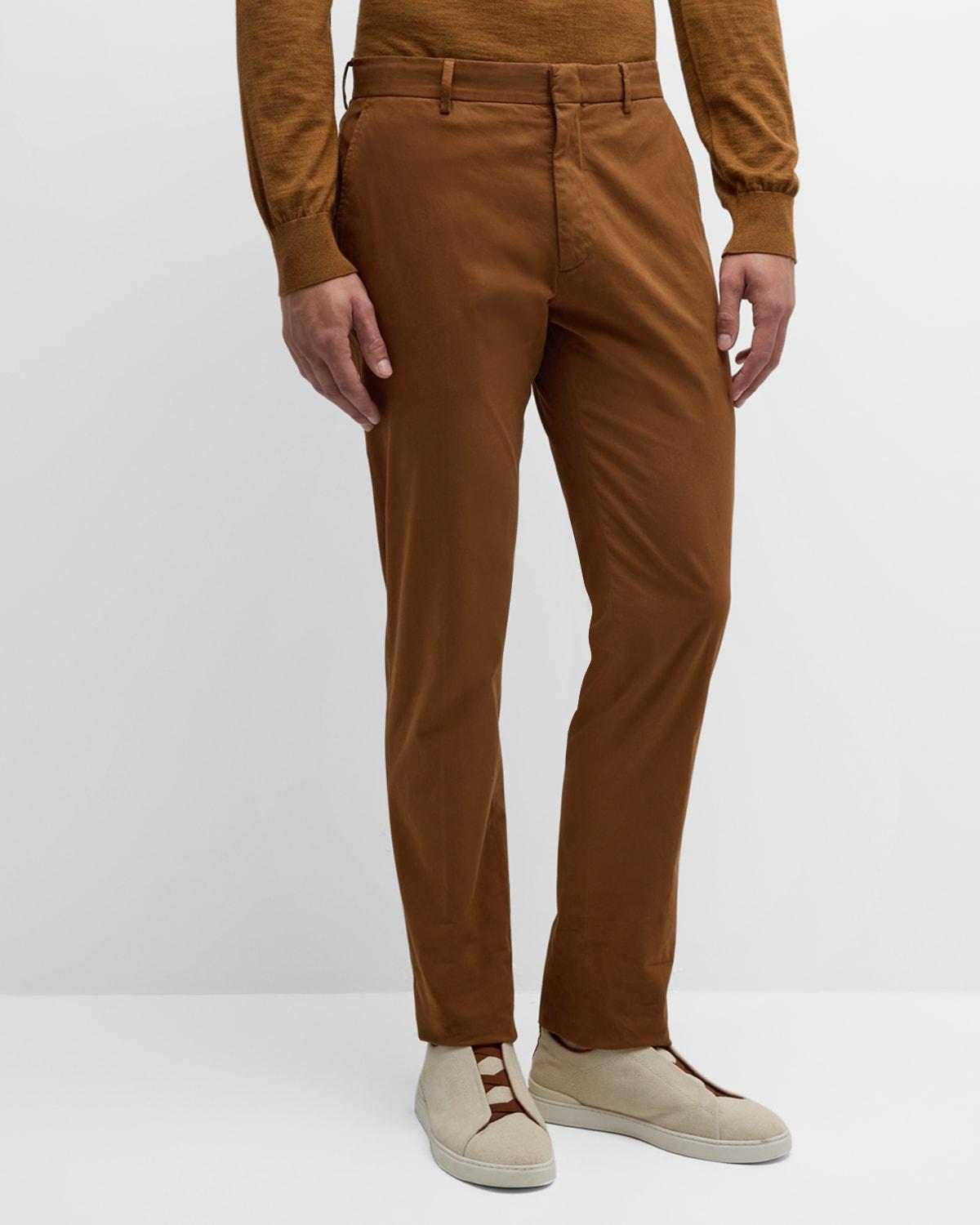 Men's Premium Cotton Flat-Front Trousers Product Image