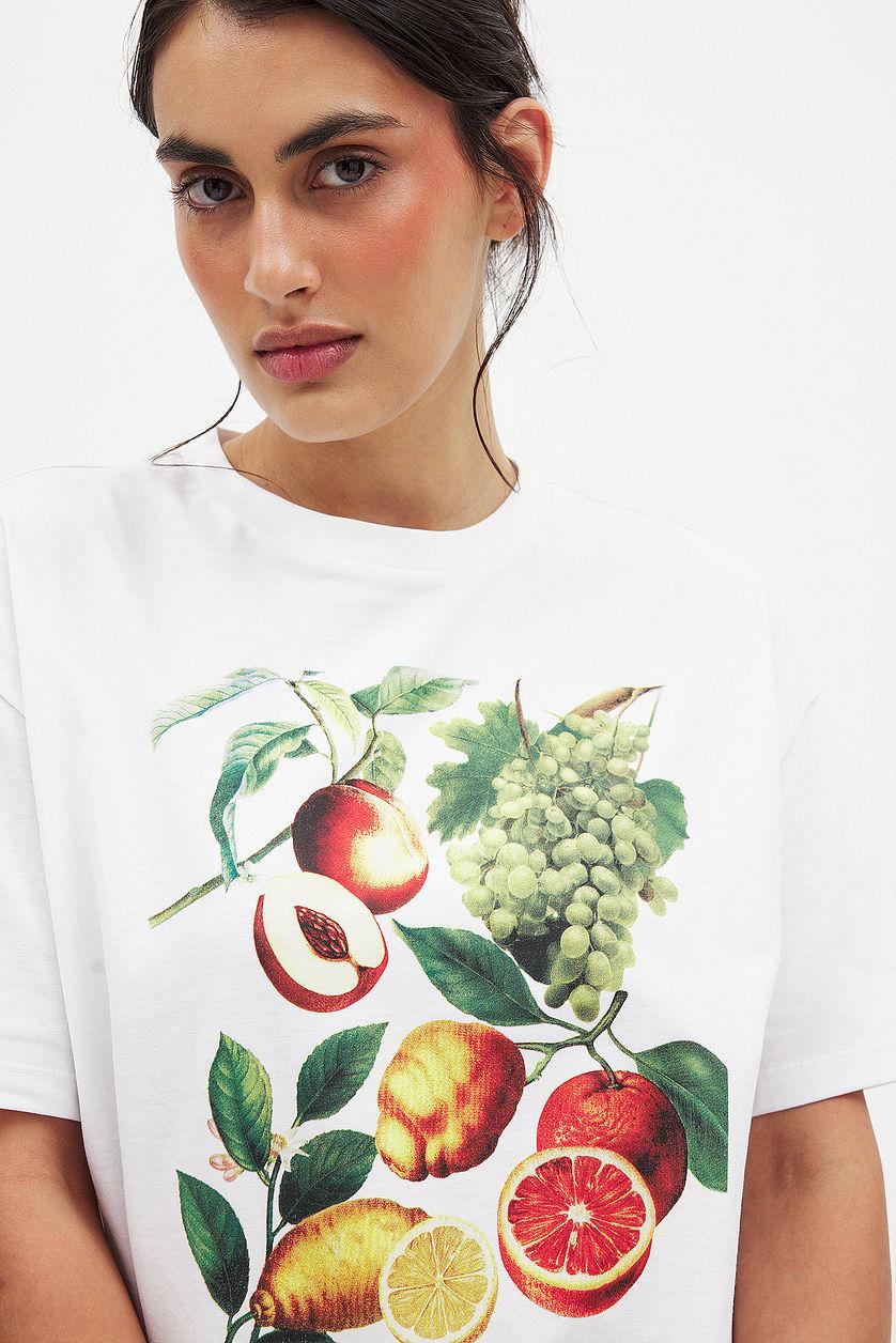 Printed Round Neck Oversized Tee Product Image