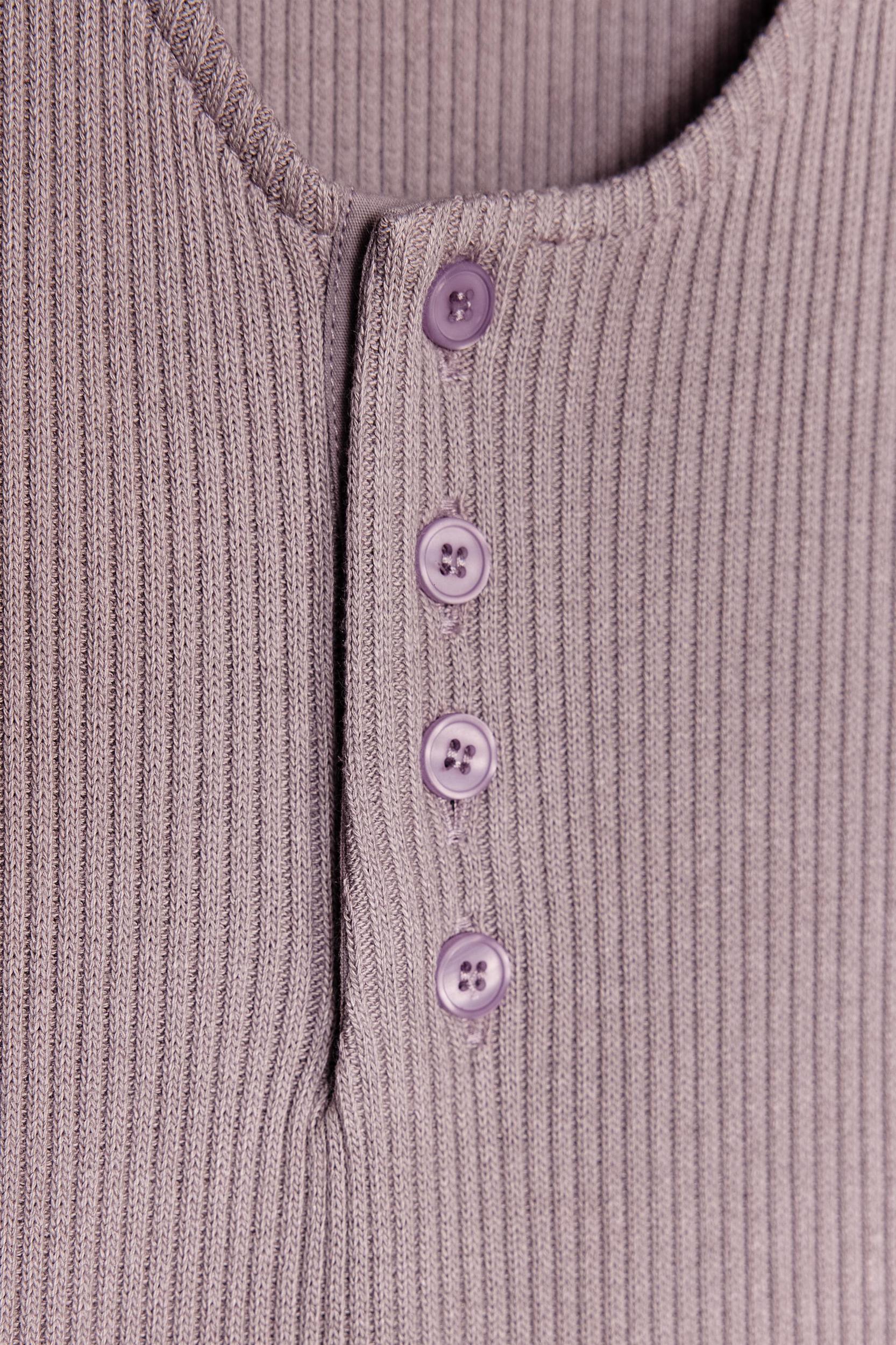 RIBBED MIDI BUTTON DRESS Product Image
