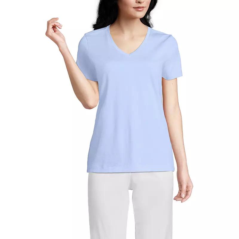 Women's Lands' End Relaxed-Fit Supima Cotton V-Neck Tee,  Product Image