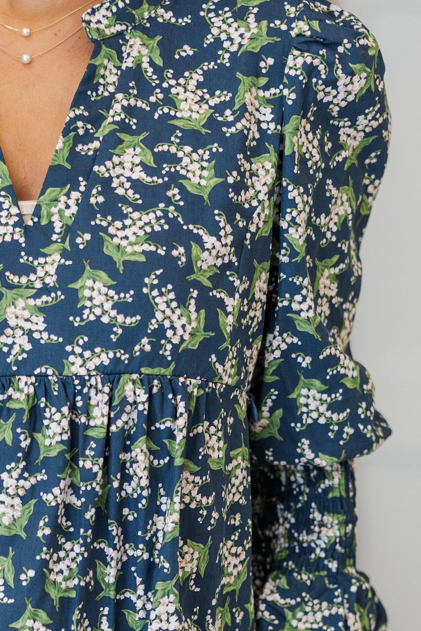 NURSING COLLECTION: In Your Happy Place Navy Floral Dress Female Product Image