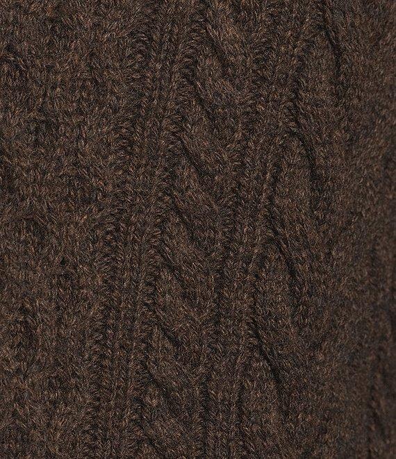 Roundtree & Yorke Long Sleeve Cable Knit Shawl Collar Wool Blend Cardigan Product Image