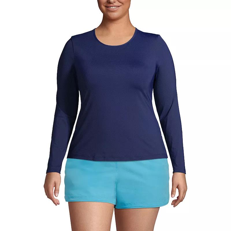 Petite Lands' End UPF 50 Long Sleeve Rash Guard, Women's,  Product Image