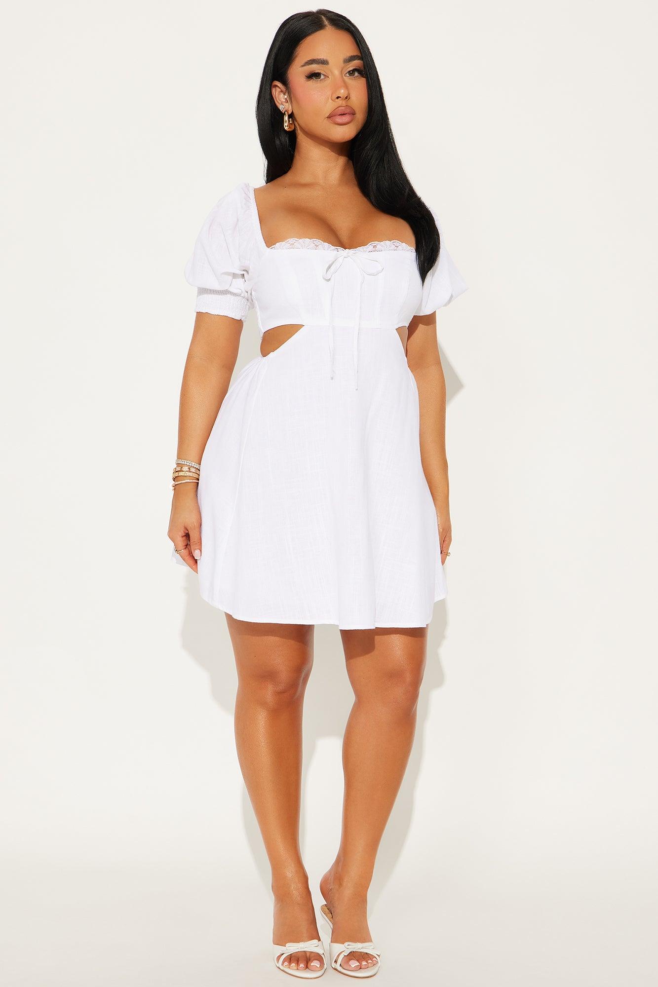 Lisbeth Linen Mini Dress - Off White Product Image
