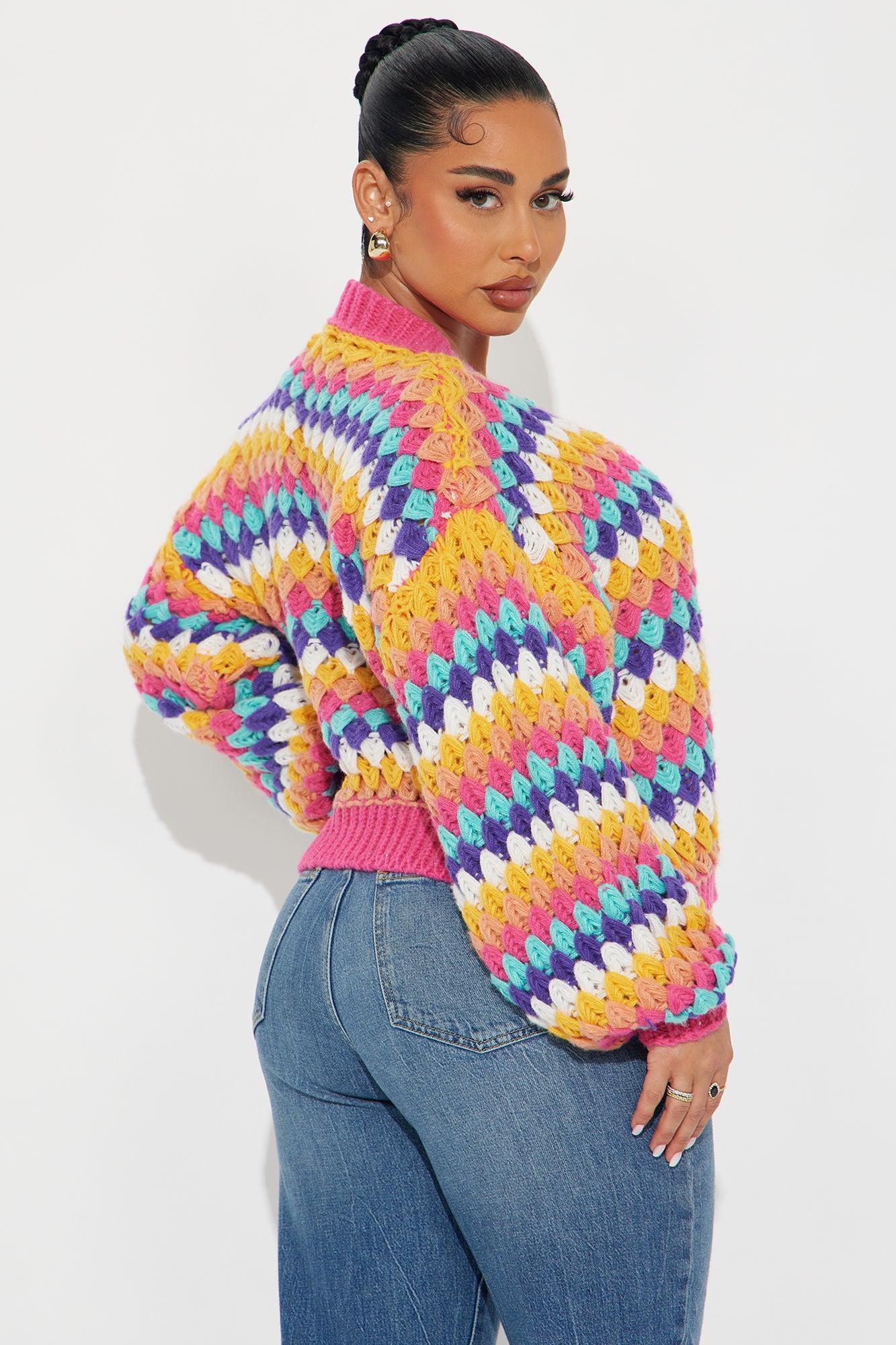 My Best Friends Striped Sweater - Multi Color Product Image
