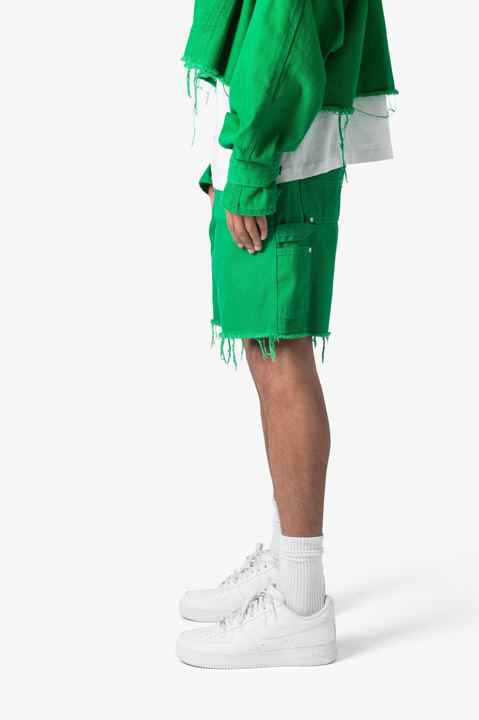 Frayed Denim Shorts - Green Product Image