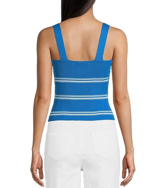 Copper Key Stripe Twist Knit Tank Top Product Image