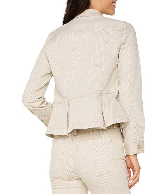 Liverpool Los Angeles Petite Size Stretch Twill Peplum Point Collar Long Sleeve Jacket Product Image