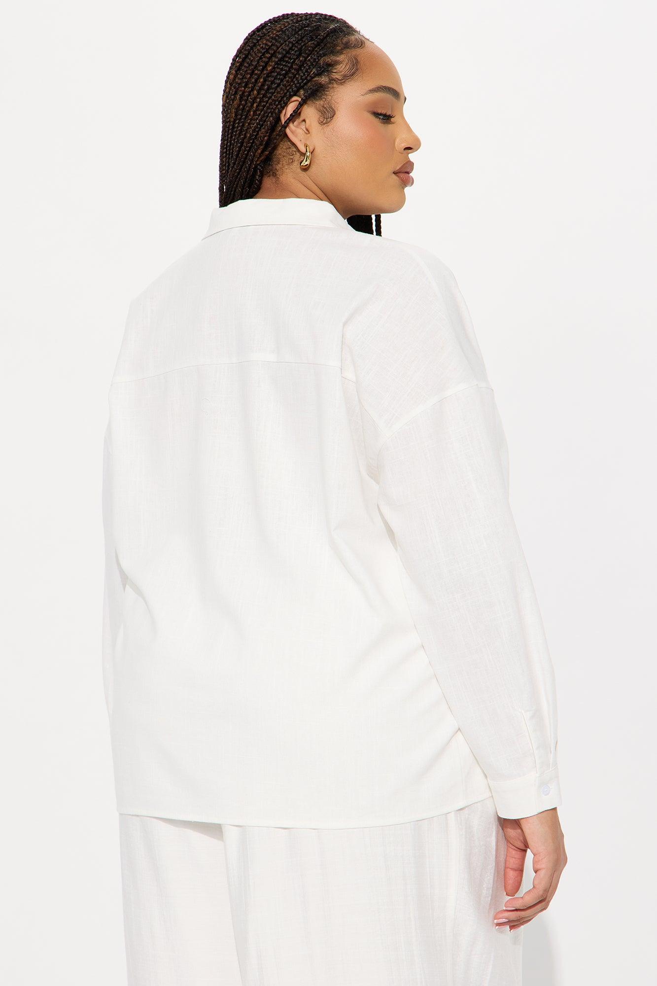 Summer Somewhere Linen Shirt - White Female Product Image