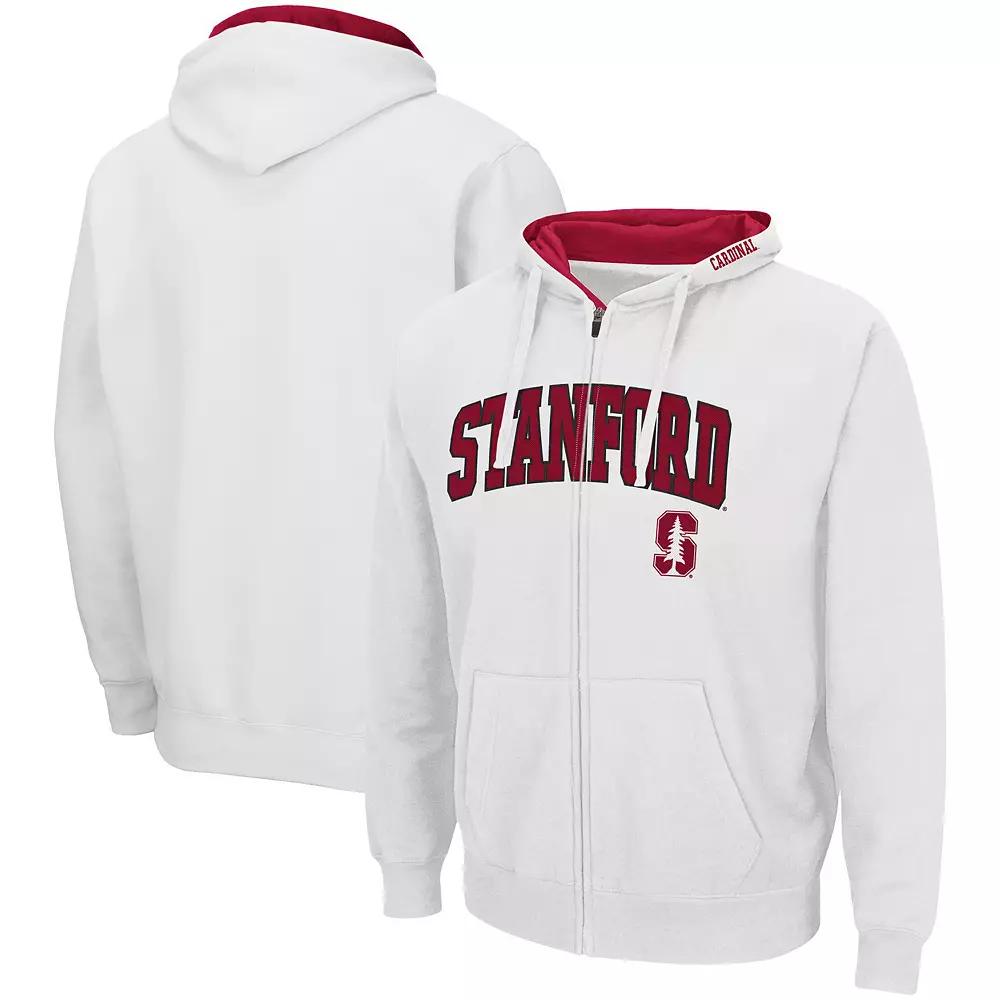 Men's Colosseum White Stanford Cardinal Arch & Logo 3.0 Full-Zip Hoodie,  Product Image