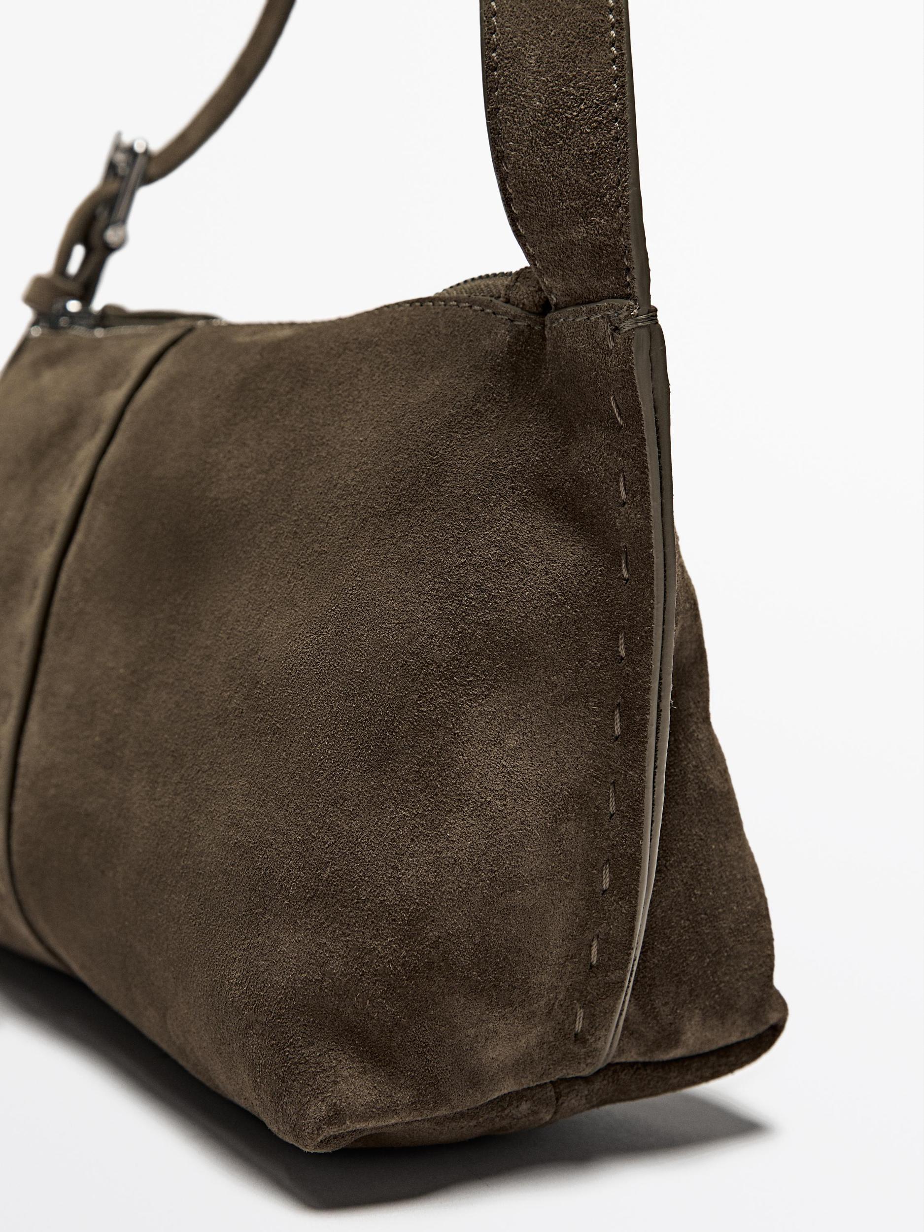 Split suede leather mini crossbody bag Product Image