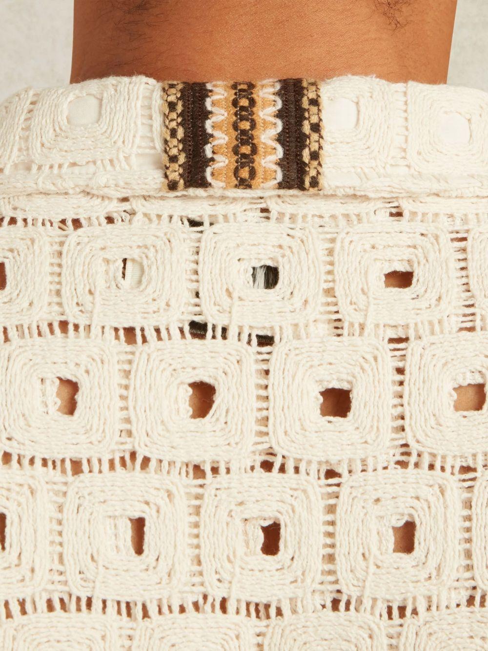 crochet-pattern short-sleeve shirt Product Image