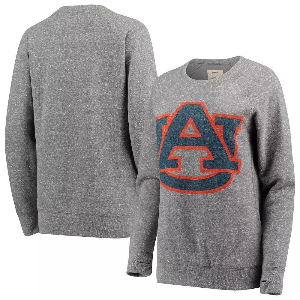 Women's Pressbox Heathered Gray Auburn Tigers Big Team Logo Knobi Fleece Tri-Blend Crew Neck Sweatshirt, Size: XL, Grey Product Image