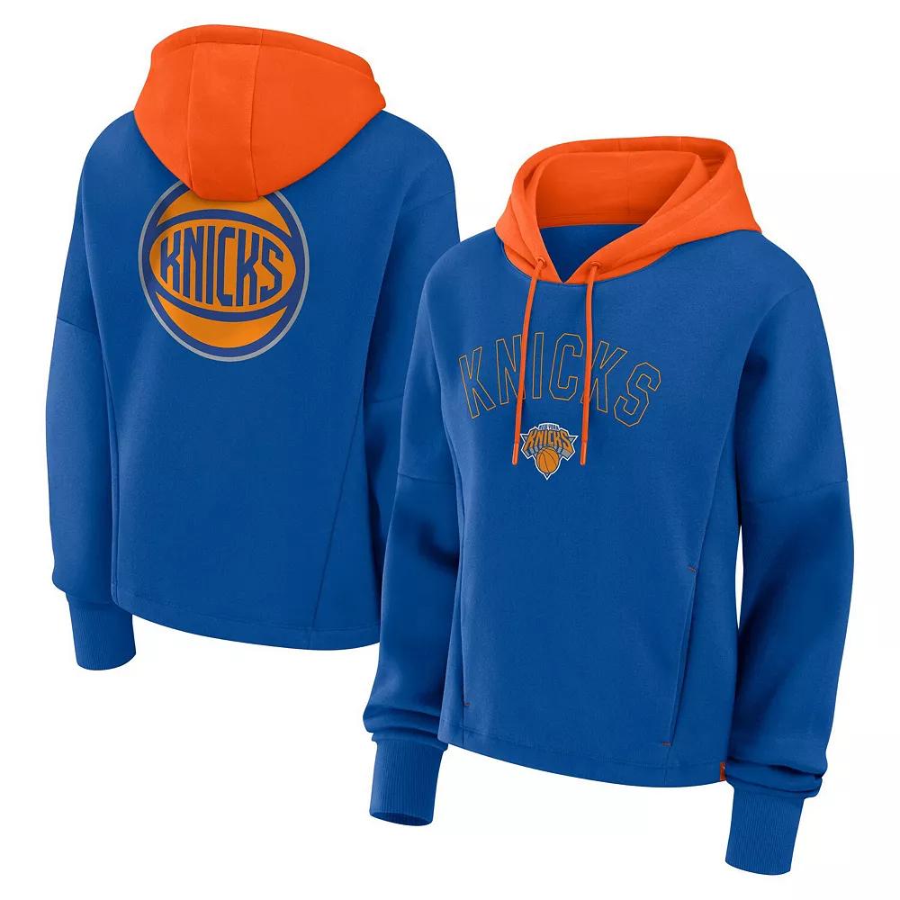 Women's Fanatics Deep Royal New York Knicks Post Up Boxy Pullover Hoodie,  Product Image