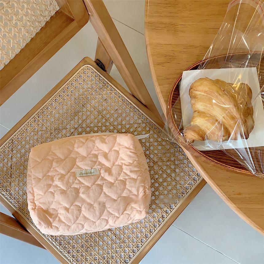 Lettering Applique Makeup Bag Product Image