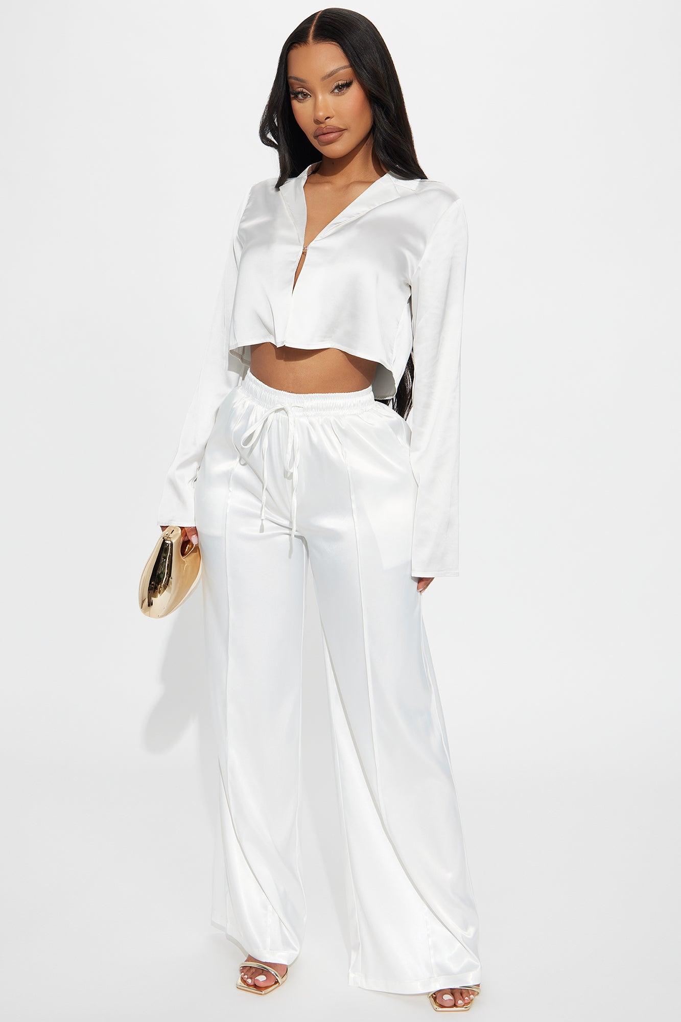 Forever Loving Satin Shirt - White Female Product Image