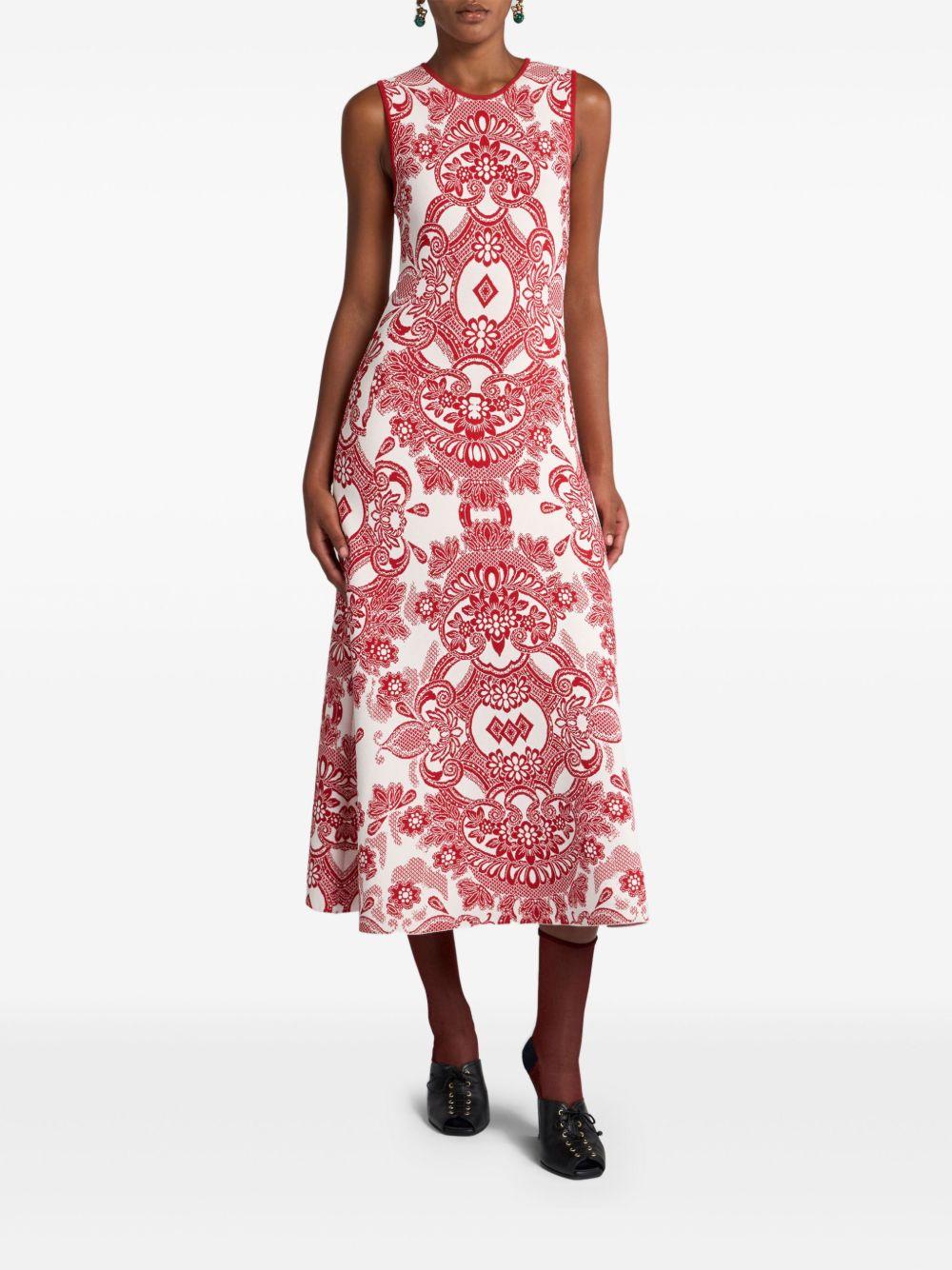 patterned-jacquard midi dress Product Image
