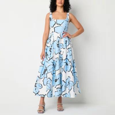 Premier Amour Womens Sleeveless Floral Midi Fit + Flare Dress Product Image