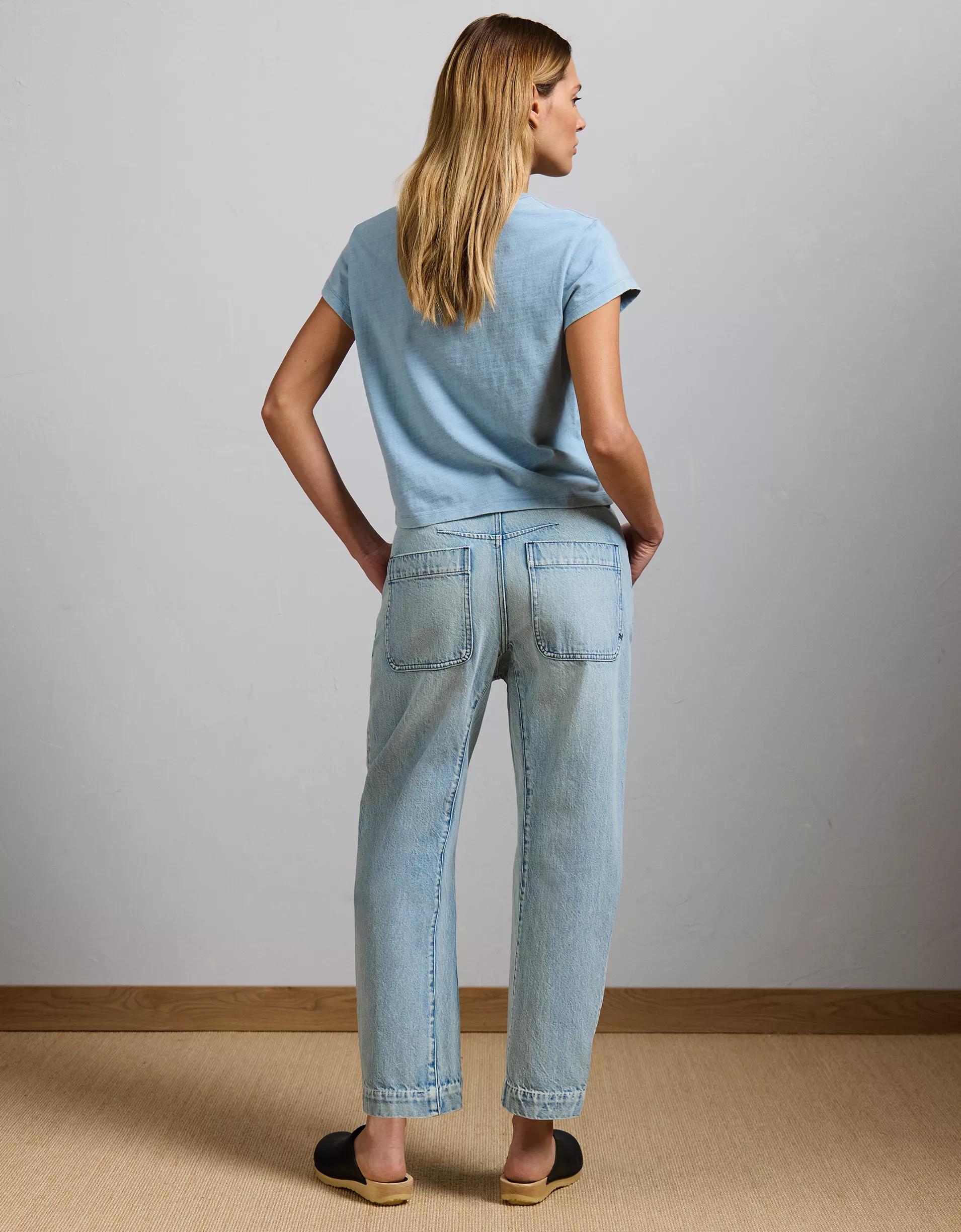 AE77 Premium Pleated Barrel Jean Product Image