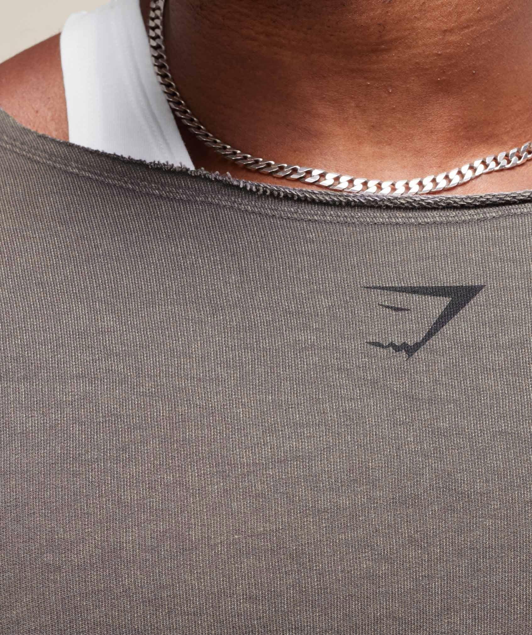 Gymshark Heritage Washed Rag Top - Onyx Grey Male Product Image