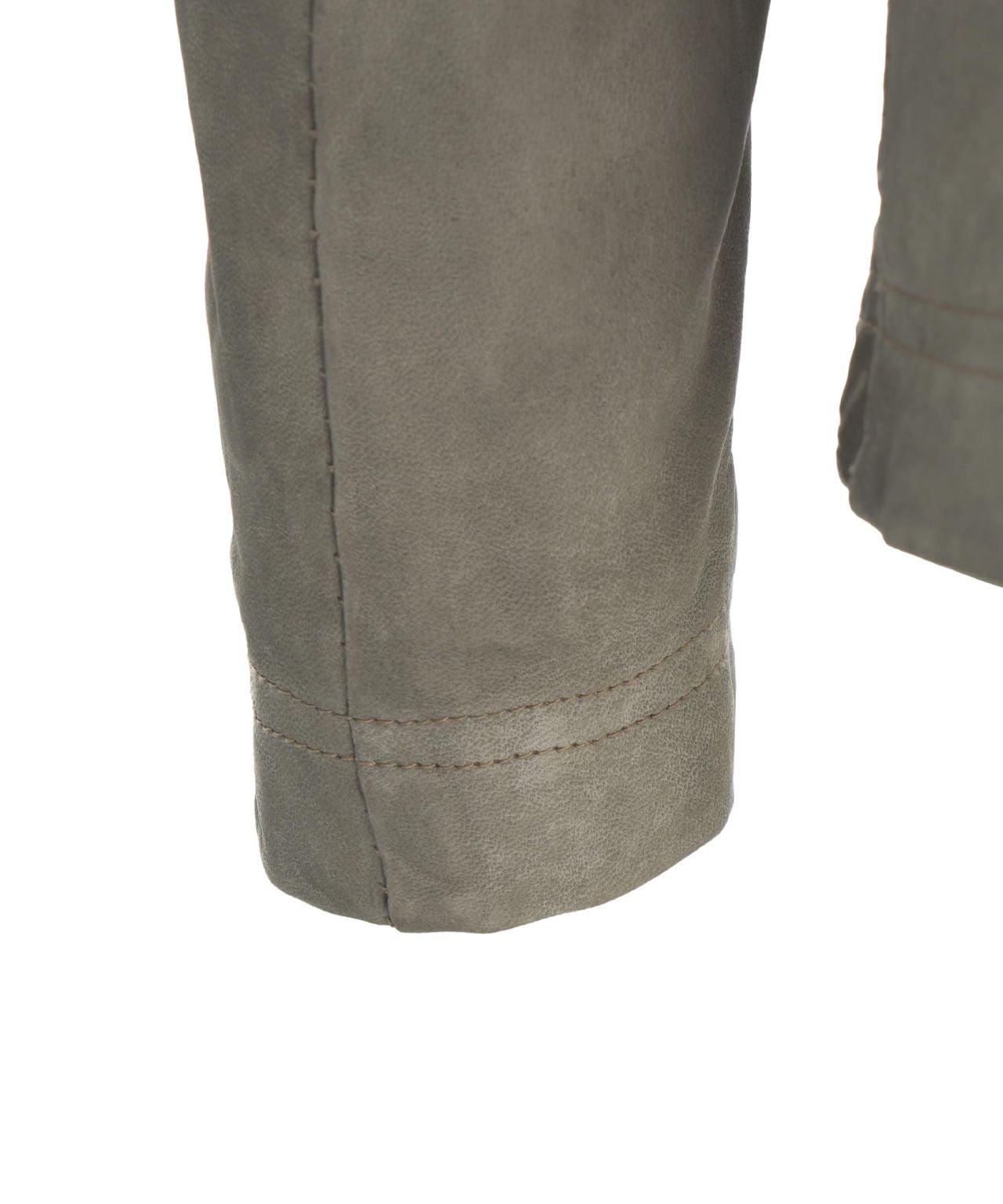 Leather jacket with seam details Product Image