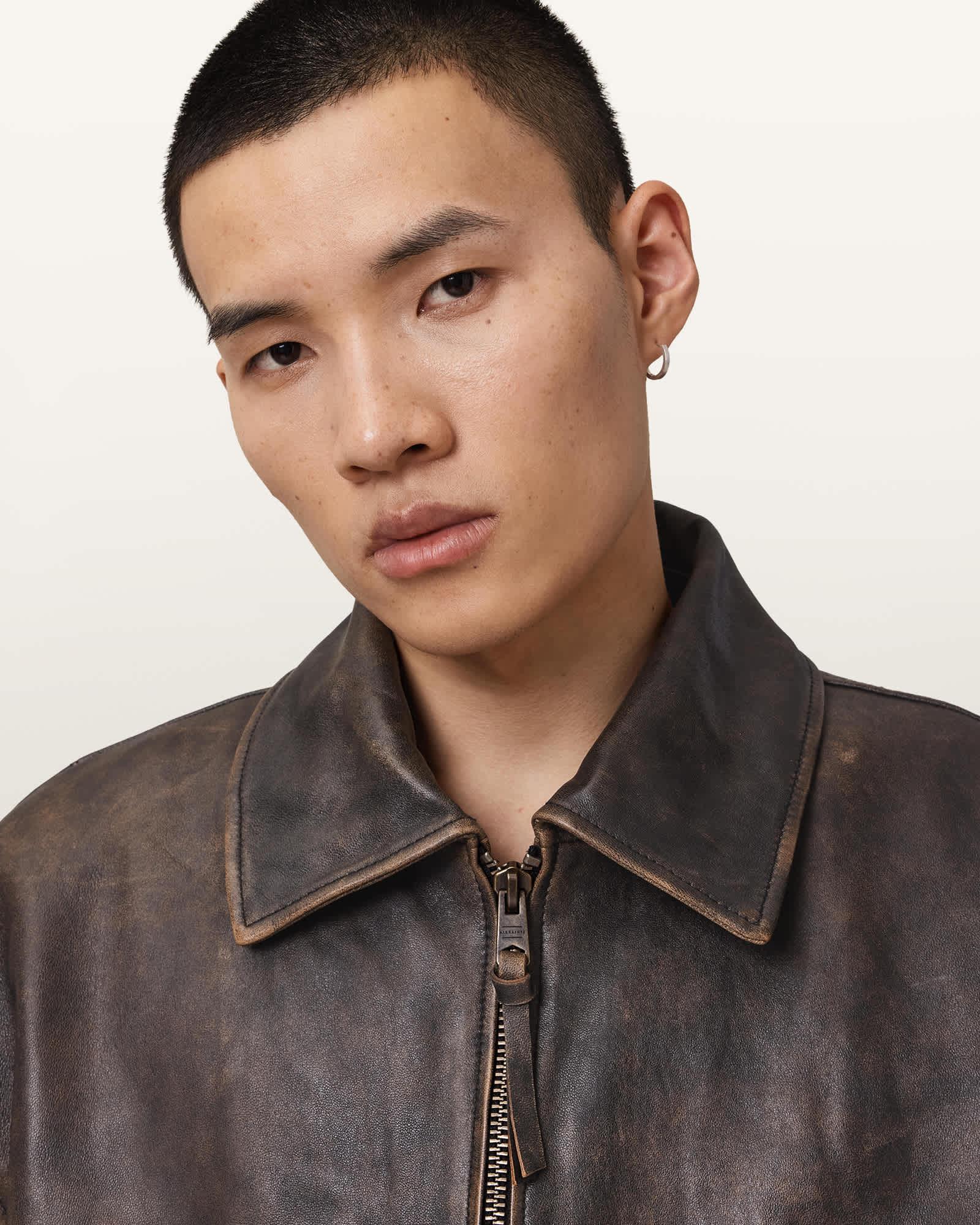 Marco Oversized Leather Bomber Jacket Product Image