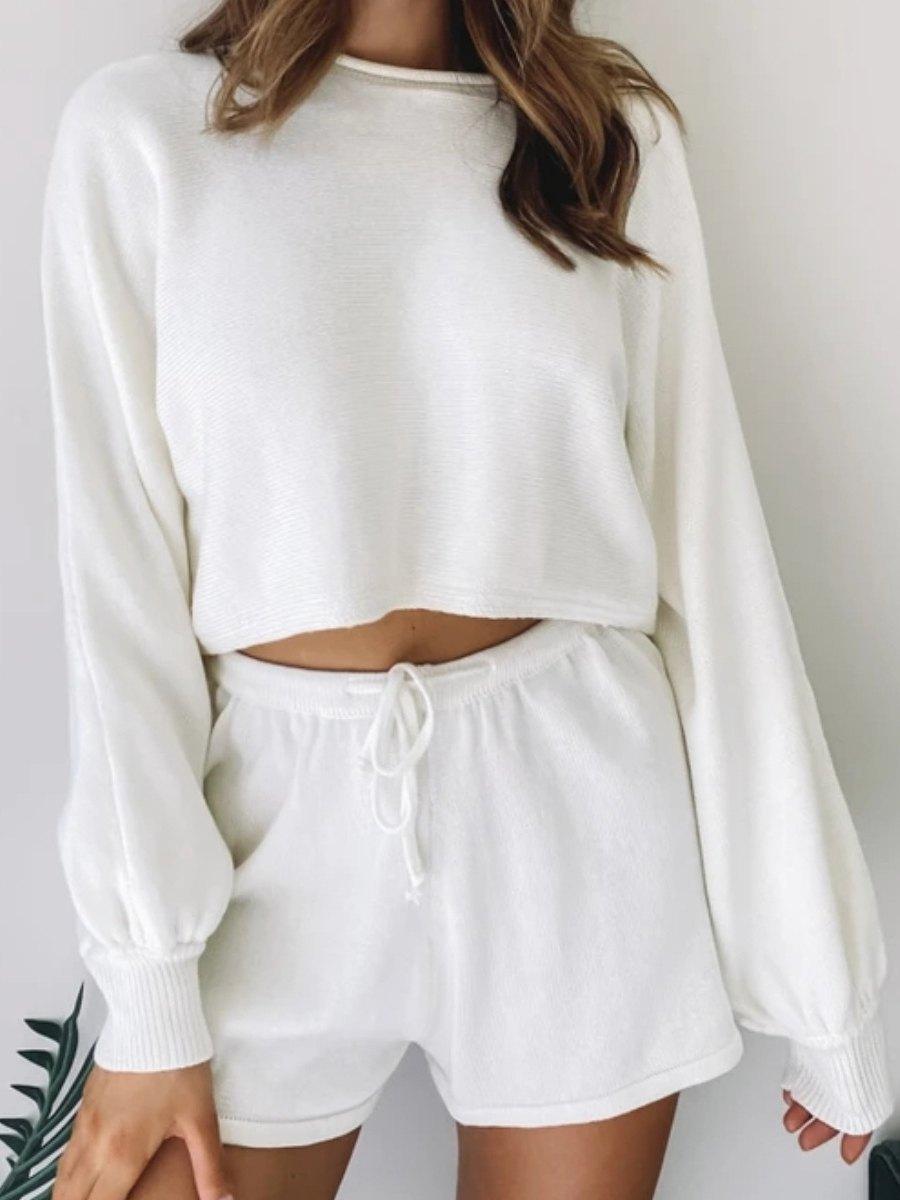 Casual Knit Two-Piece Outfit Product Image