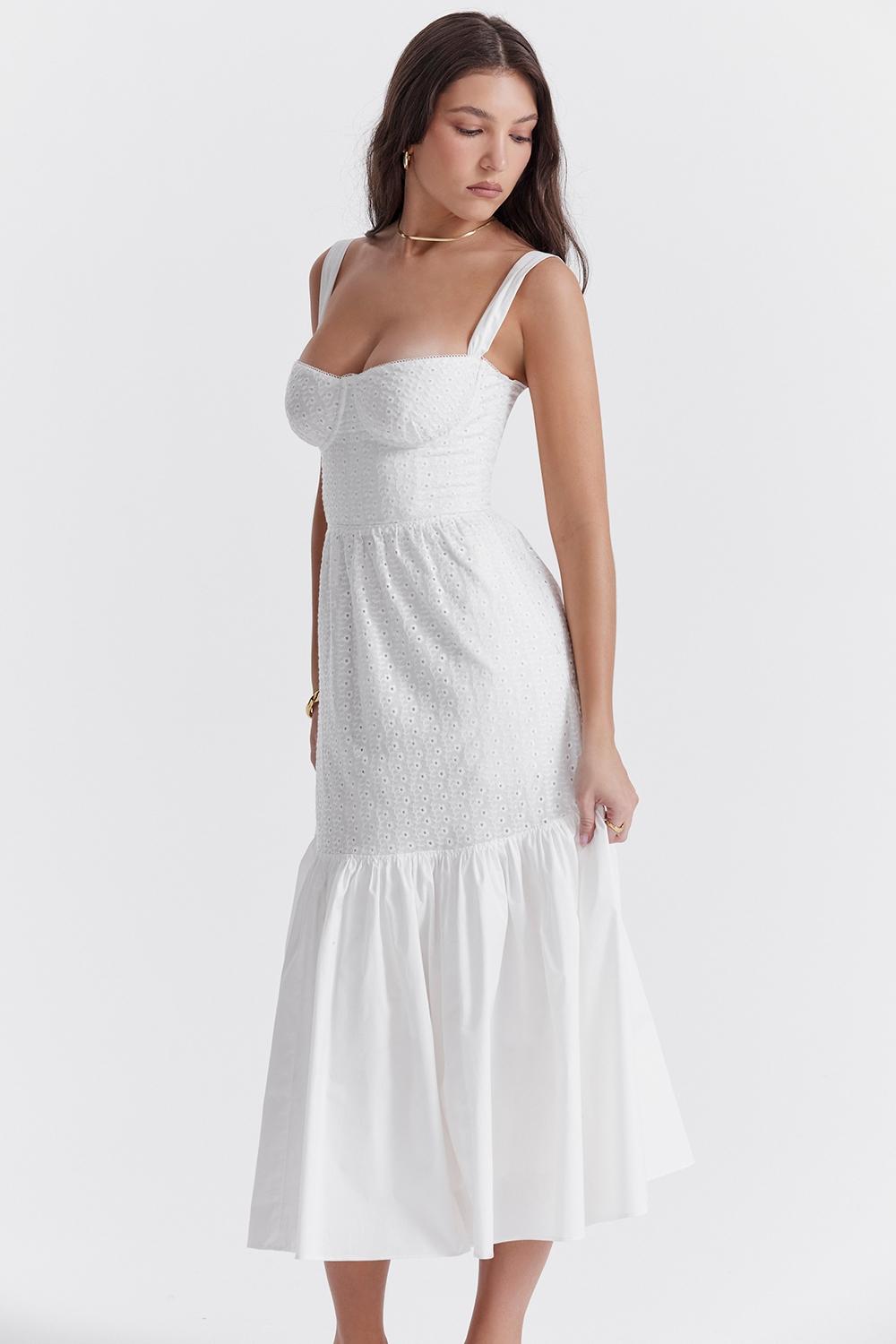 Elia  white broderie anglaise midi sundress Product Image